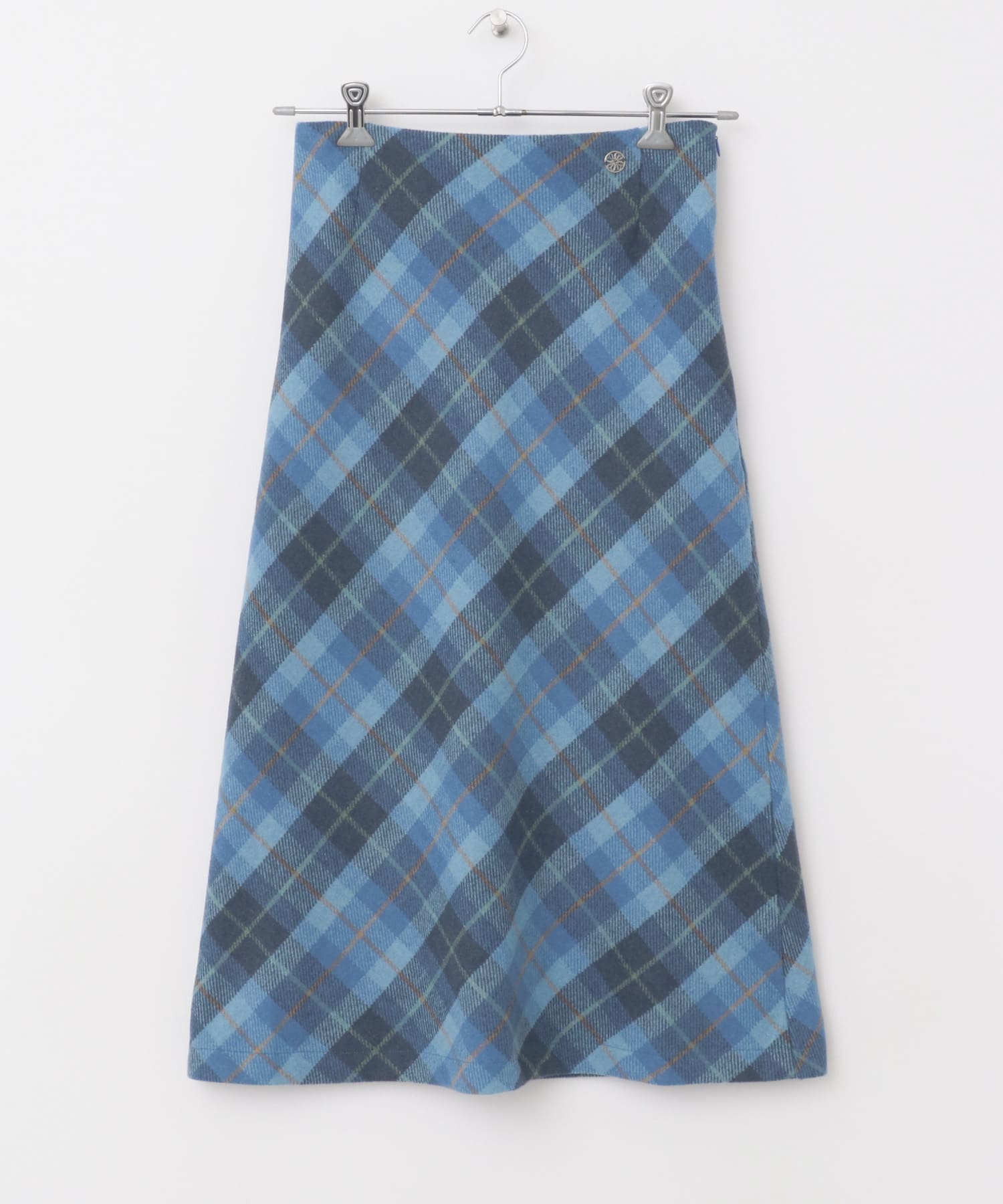 VITALSIGN　Blue Checkered Long Skirt Blue one