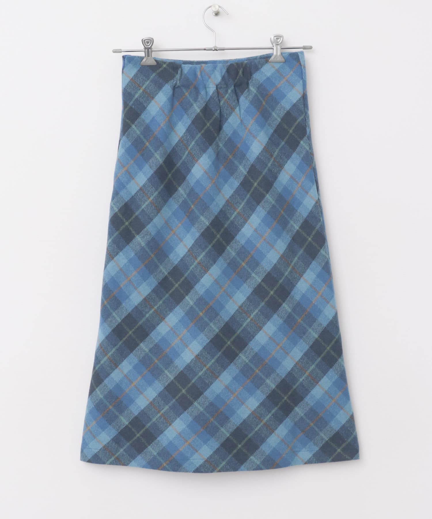 VITALSIGN　Blue Checkered Long Skirt Blue one