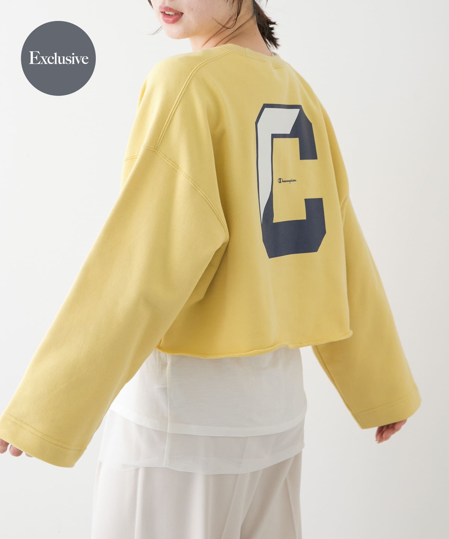 『別注』Champion×SENSE OF PLACE　カットオフスウェット