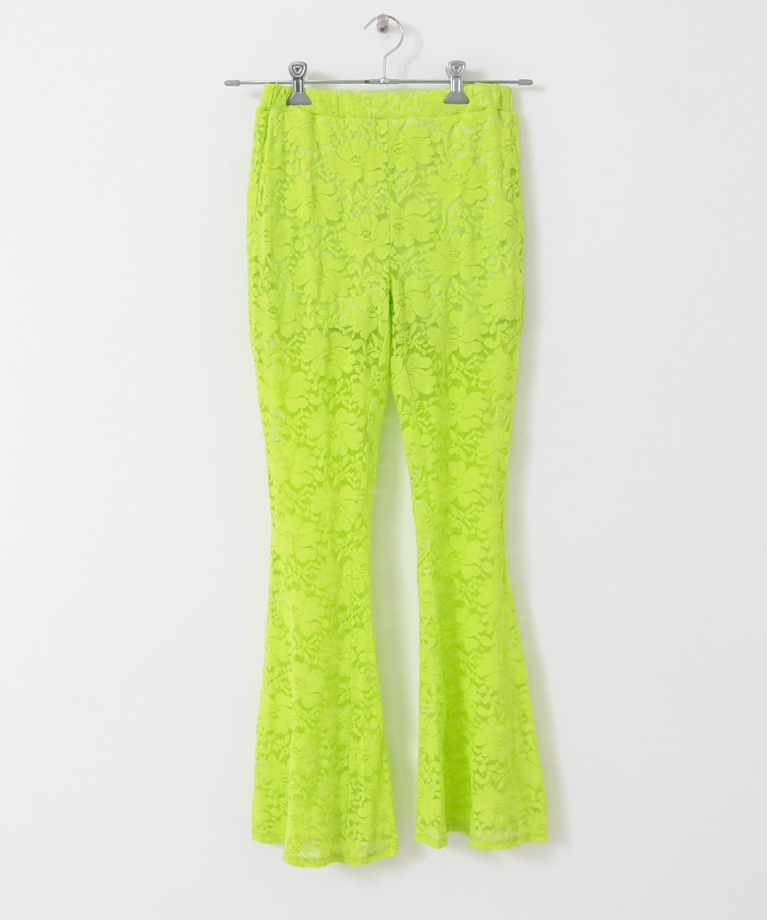 ANNA SUI NYC　フラワーレースストレッチパンツ LIME one
