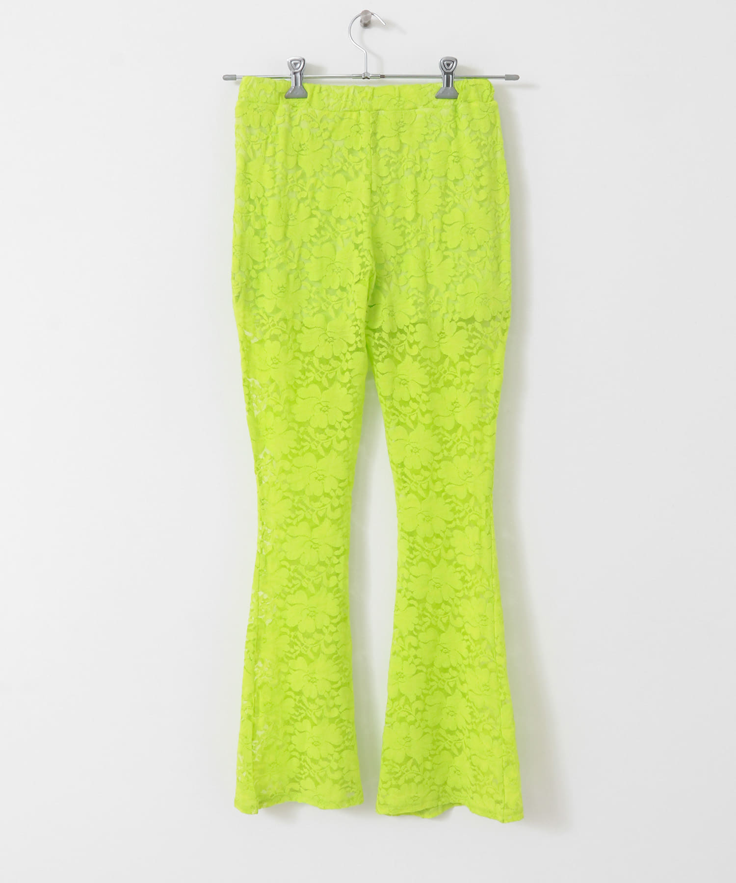 ANNA SUI NYC　フラワーレースストレッチパンツ LIME one