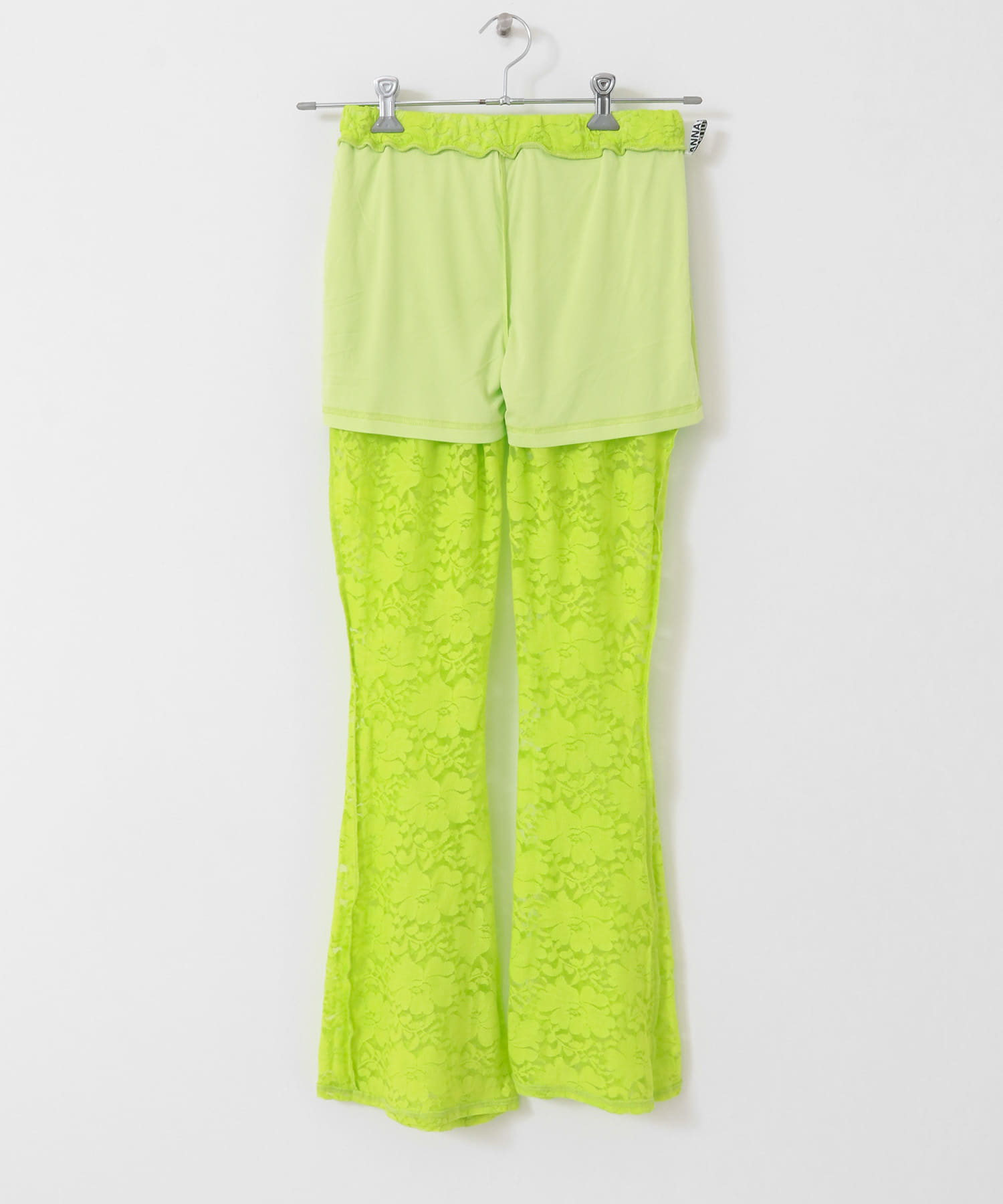 ANNA SUI NYC　フラワーレースストレッチパンツ LIME one