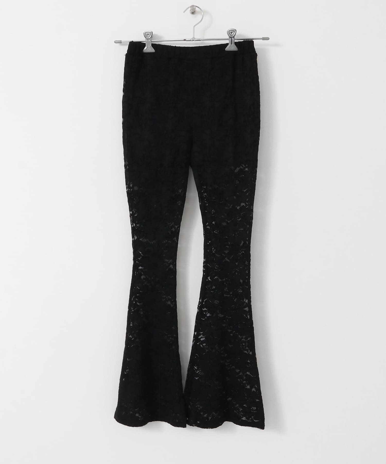 ANNA SUI NYC　フラワーレースストレッチパンツ BLACK one