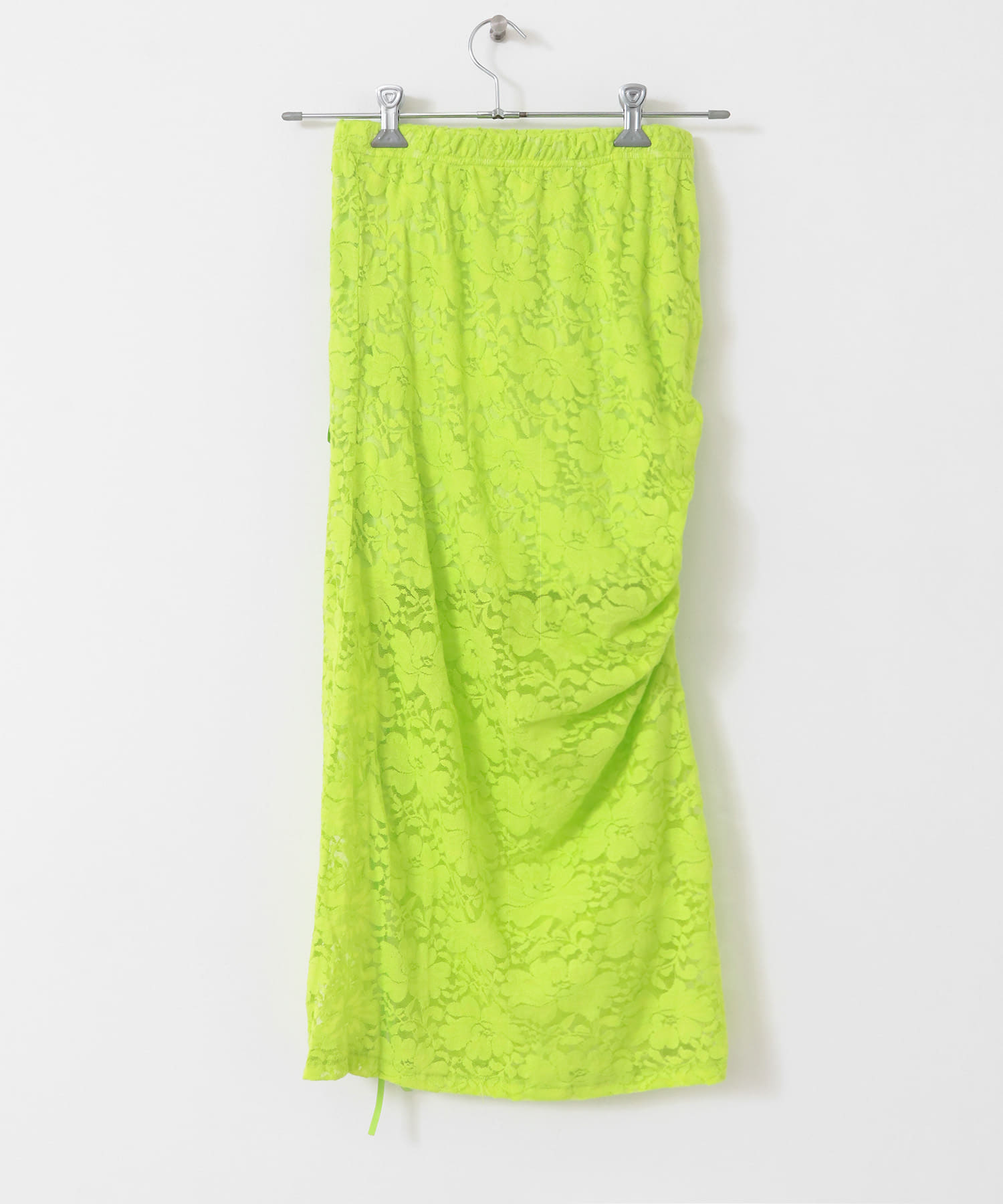 ANNA SUI NYC　リボンスリットストレッチレーススカート LIME one