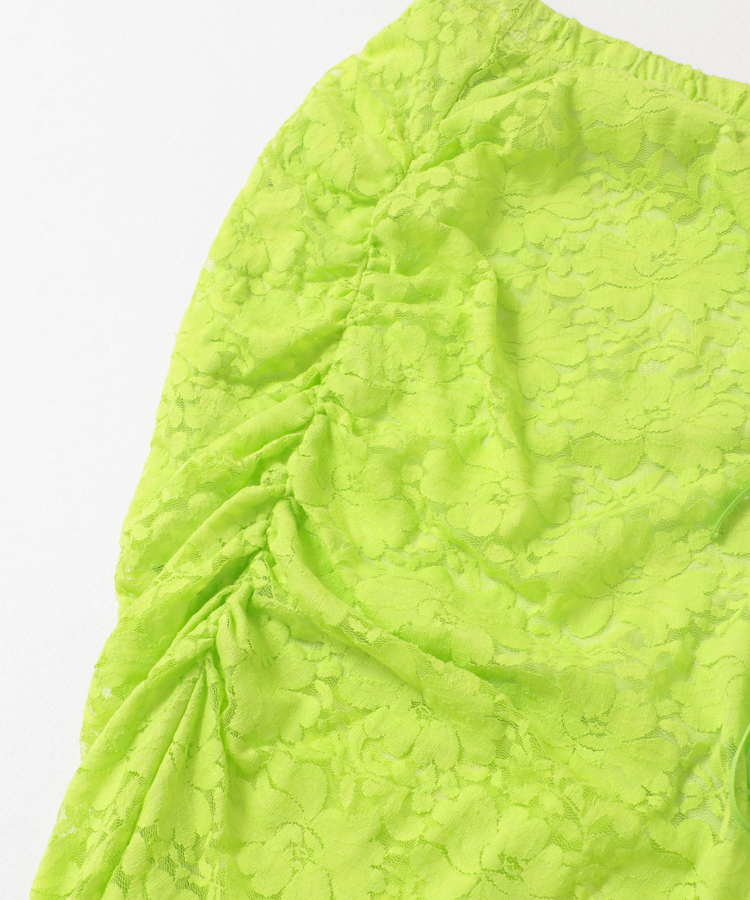 ANNA SUI NYC　リボンスリットストレッチレーススカート LIME one