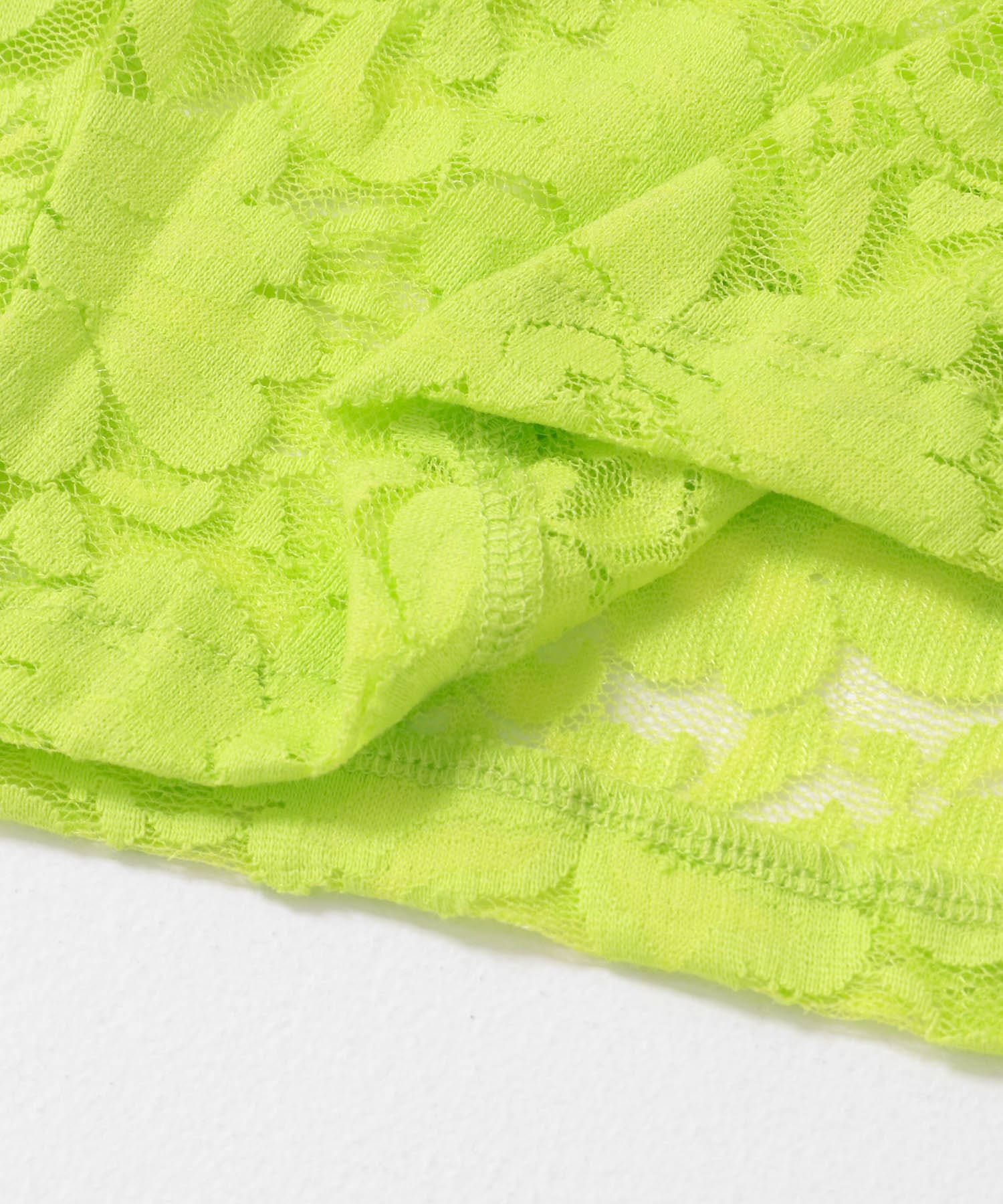ANNA SUI NYC　リボンスリットストレッチレーススカート LIME one