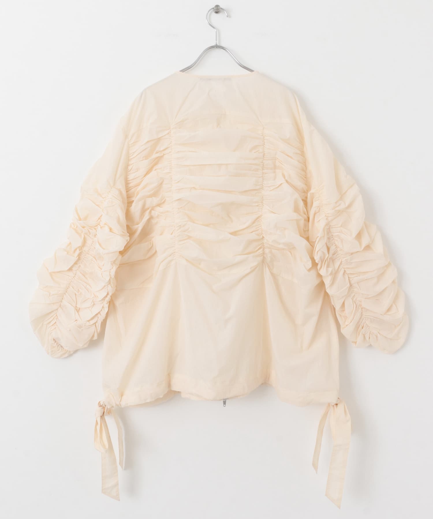 ANNA SUI NYC　シャーリングダブルジップブルゾン IVORY one