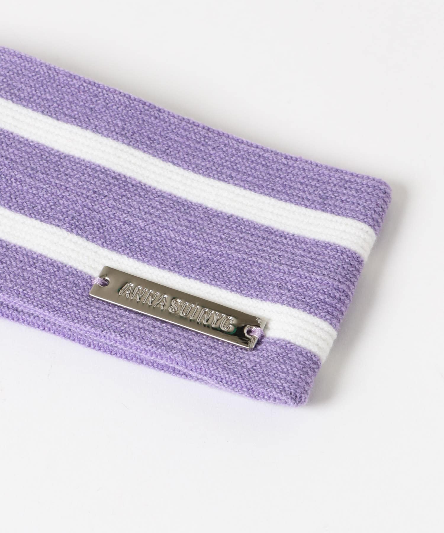 ANNA SUI NYC　ボーダーニットヘッドバンド PURPLE one