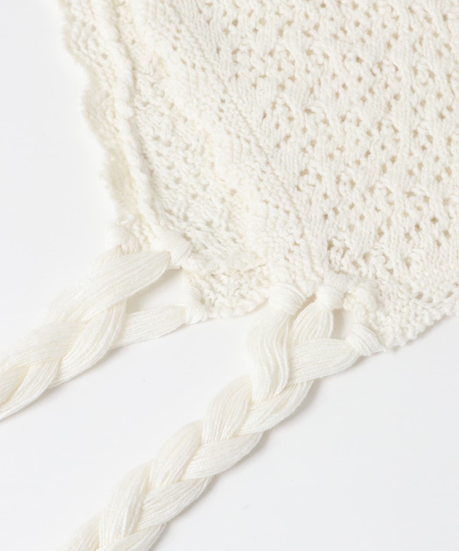 ANNA SUI NYC　クロシェニットキャップ WHITE one
