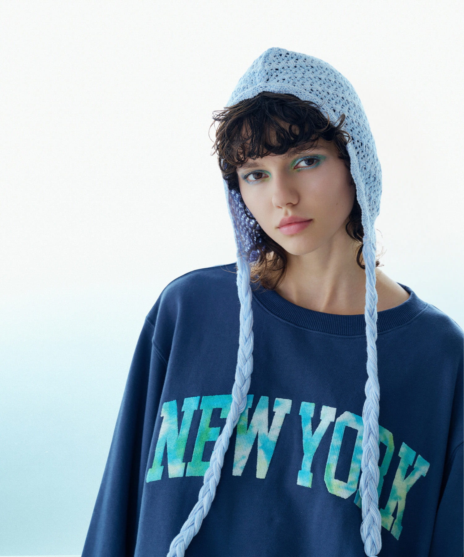 ANNA SUI NYC　クロシェニットキャップ SAX one