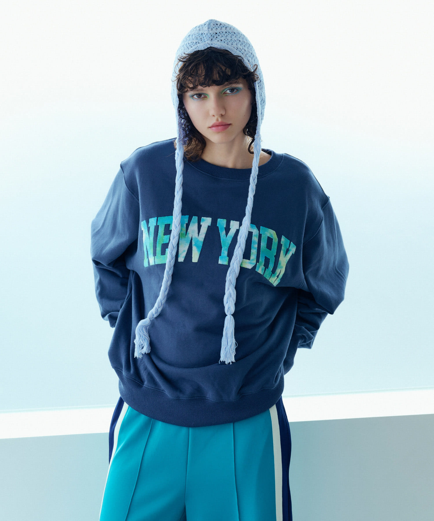 ANNA SUI NYC　クロシェニットキャップ SAX one