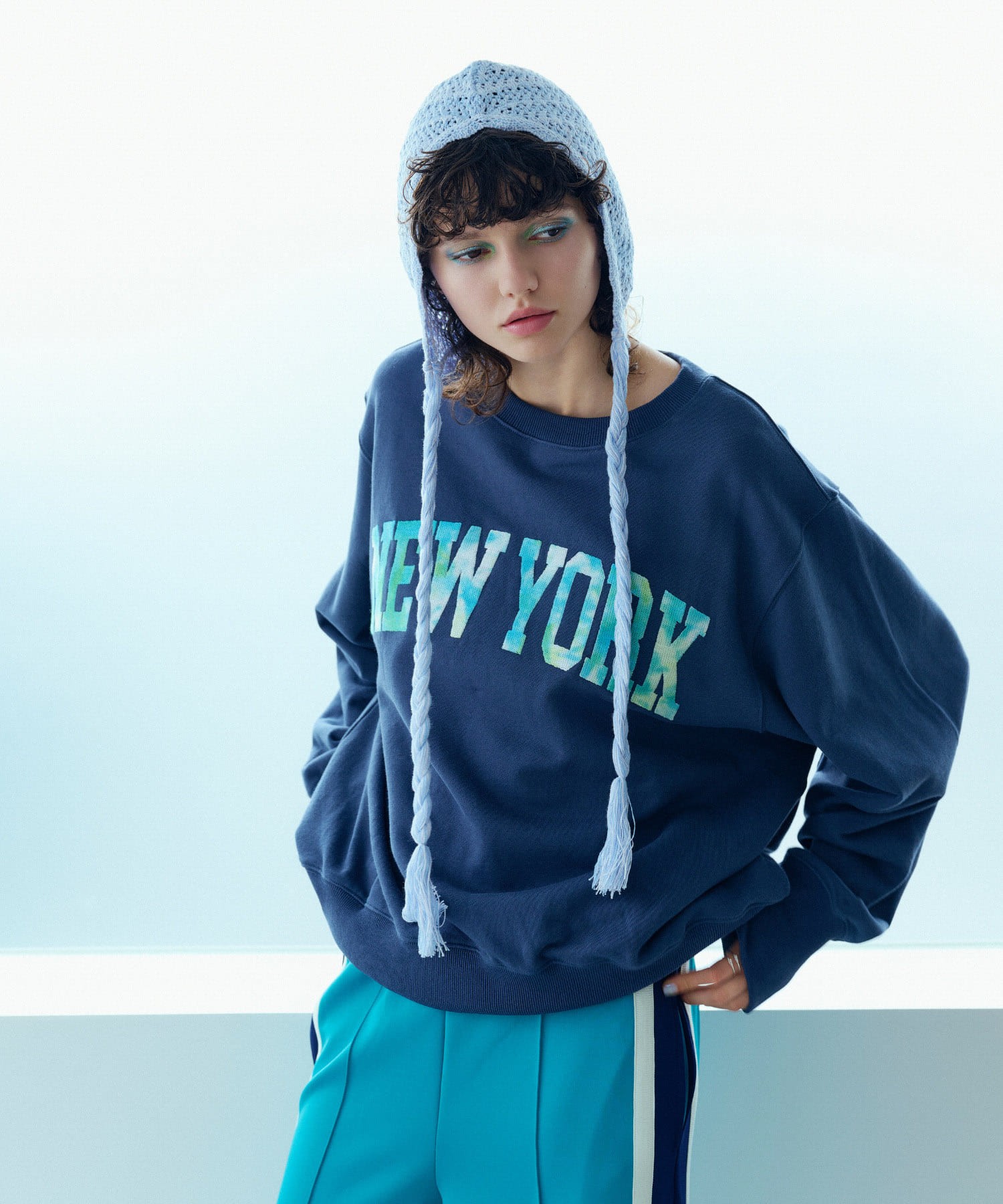 ANNA SUI NYC　クロシェニットキャップ SAX one