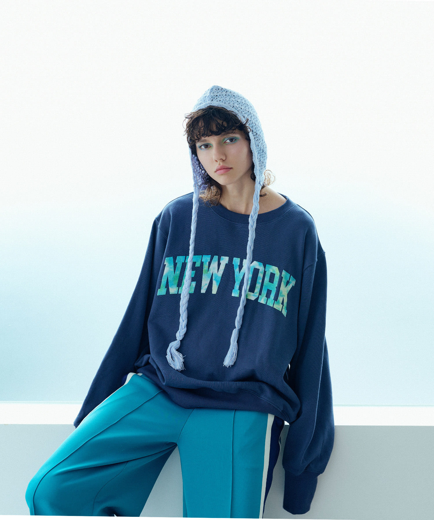 ANNA SUI NYC　クロシェニットキャップ SAX one
