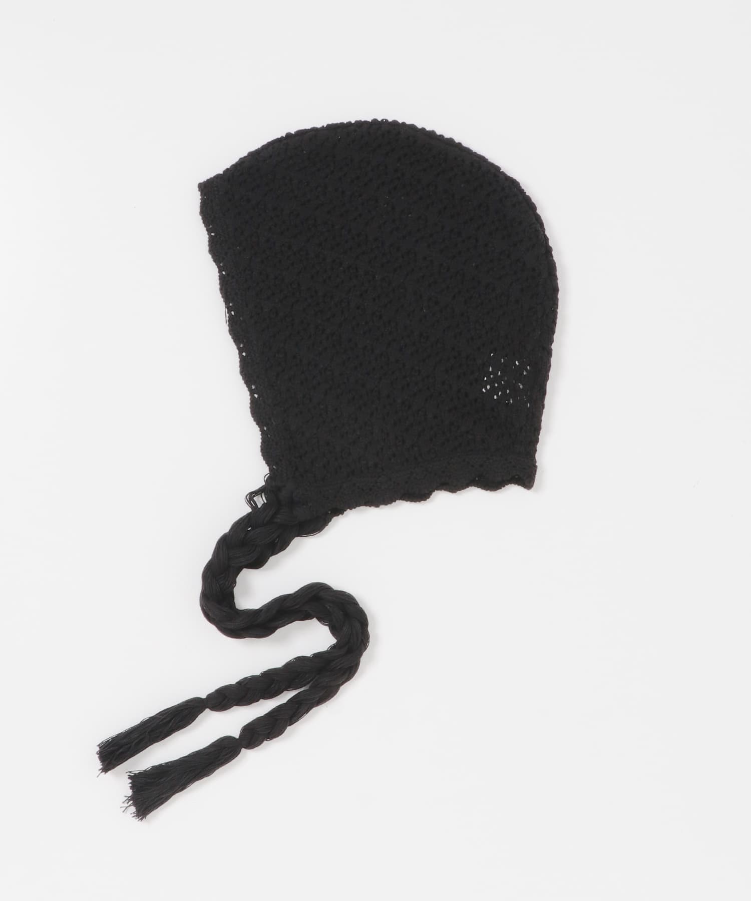 ANNA SUI NYC　クロシェニットキャップ BLACK one