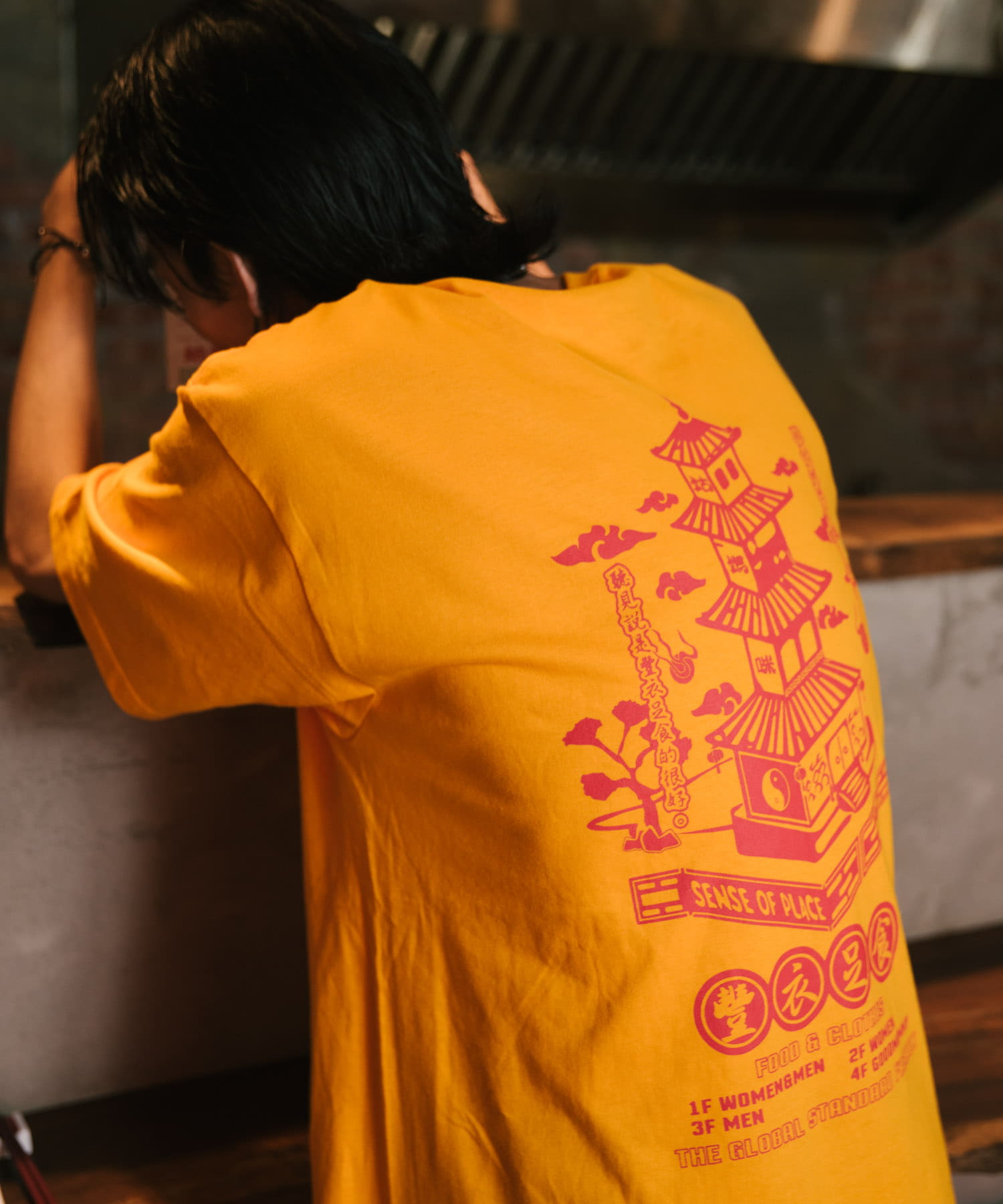 goodmommyプリントTシャツ ORANGE M