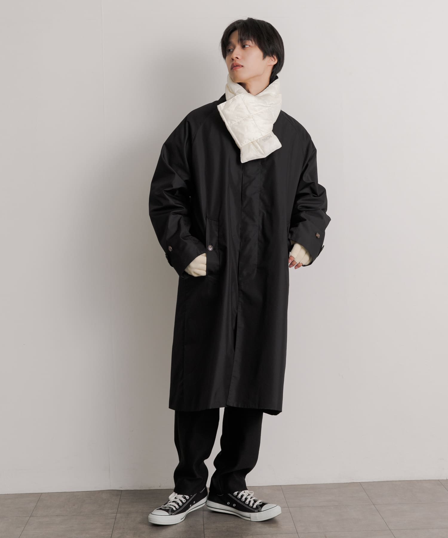 TAION　BASIC DOWN SCARF OFF WHITE one