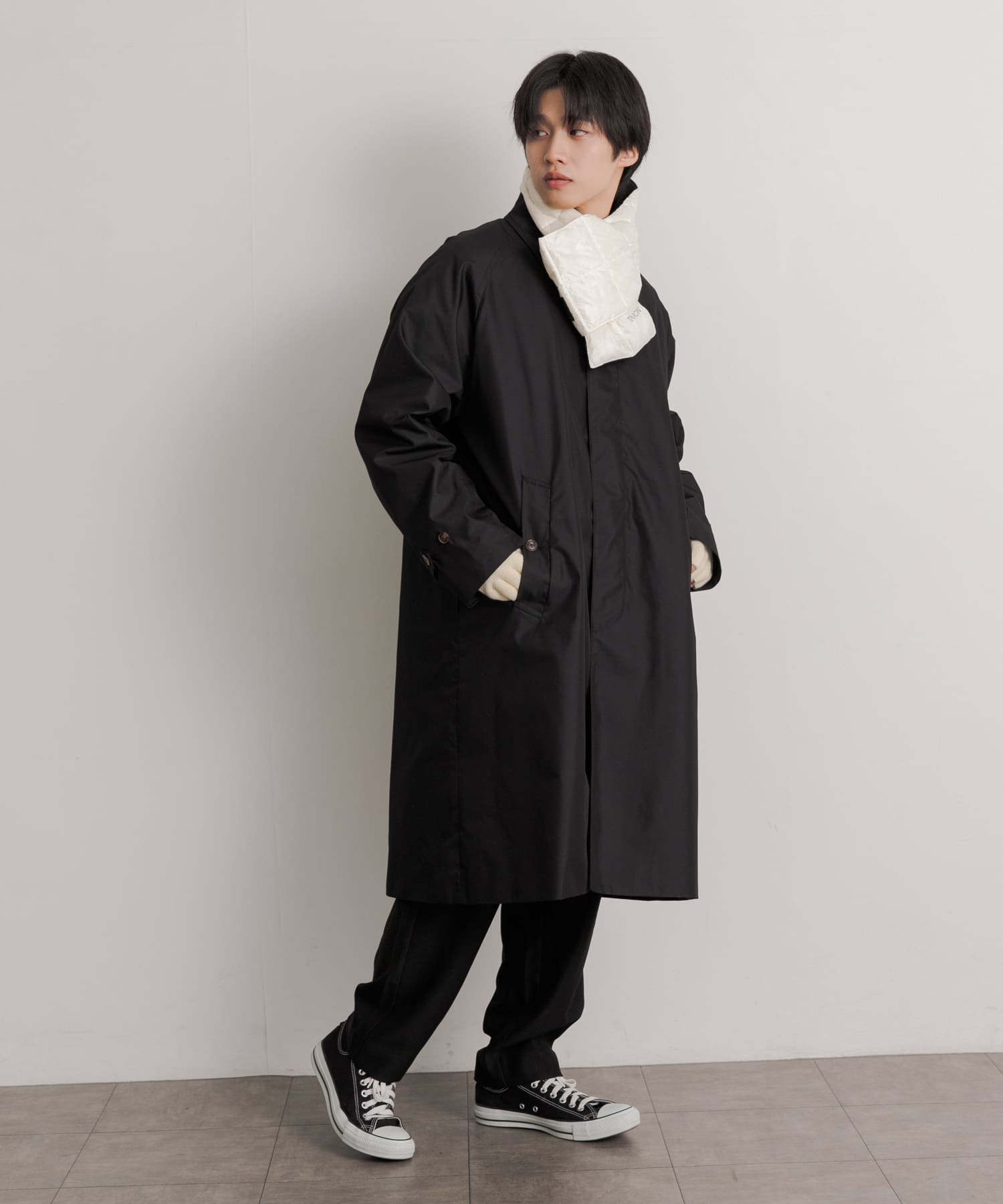 TAION　BASIC DOWN SCARF OFF WHITE one