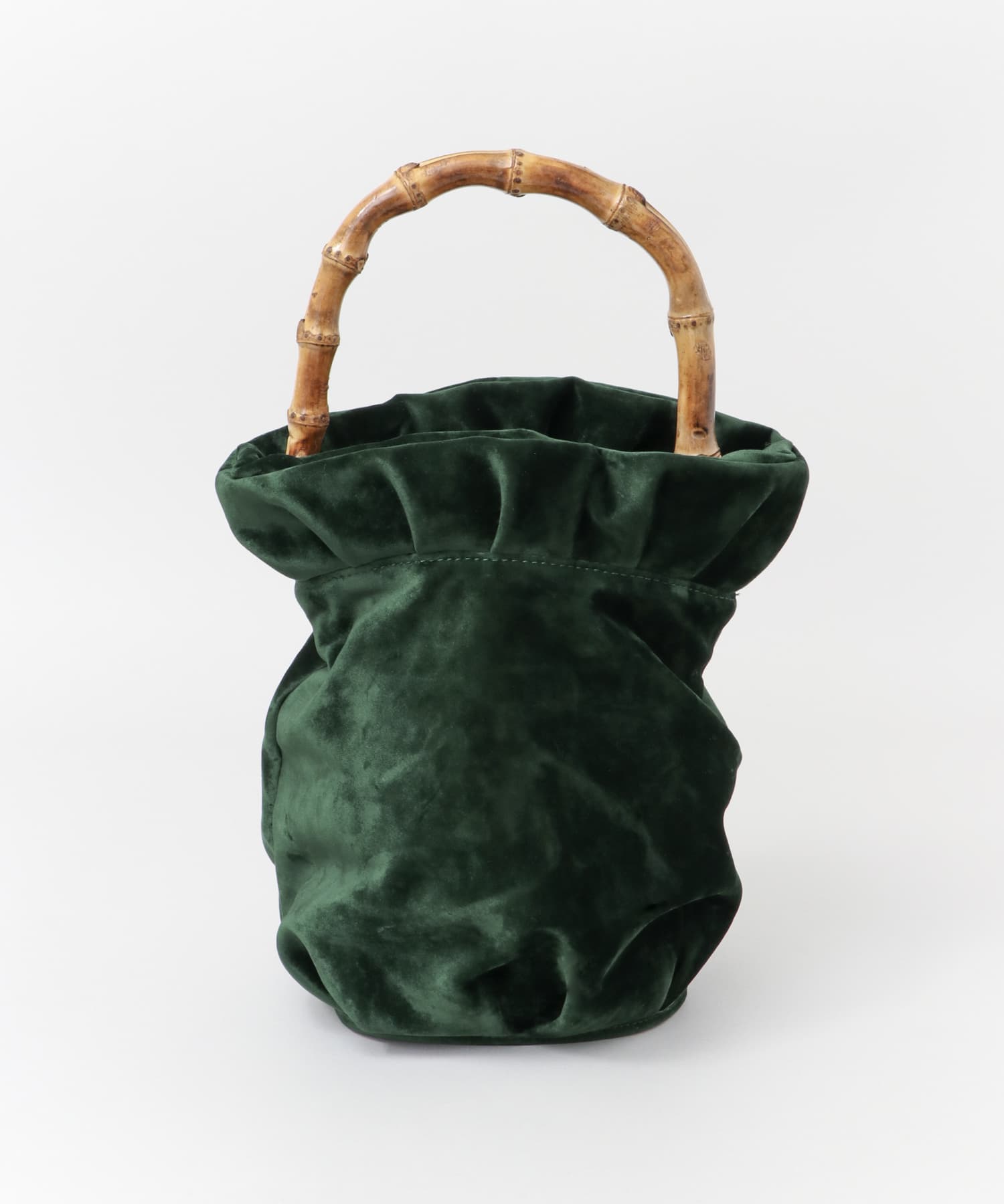 Casselini　バンブーバケツバッグ∴ GREEN FREE