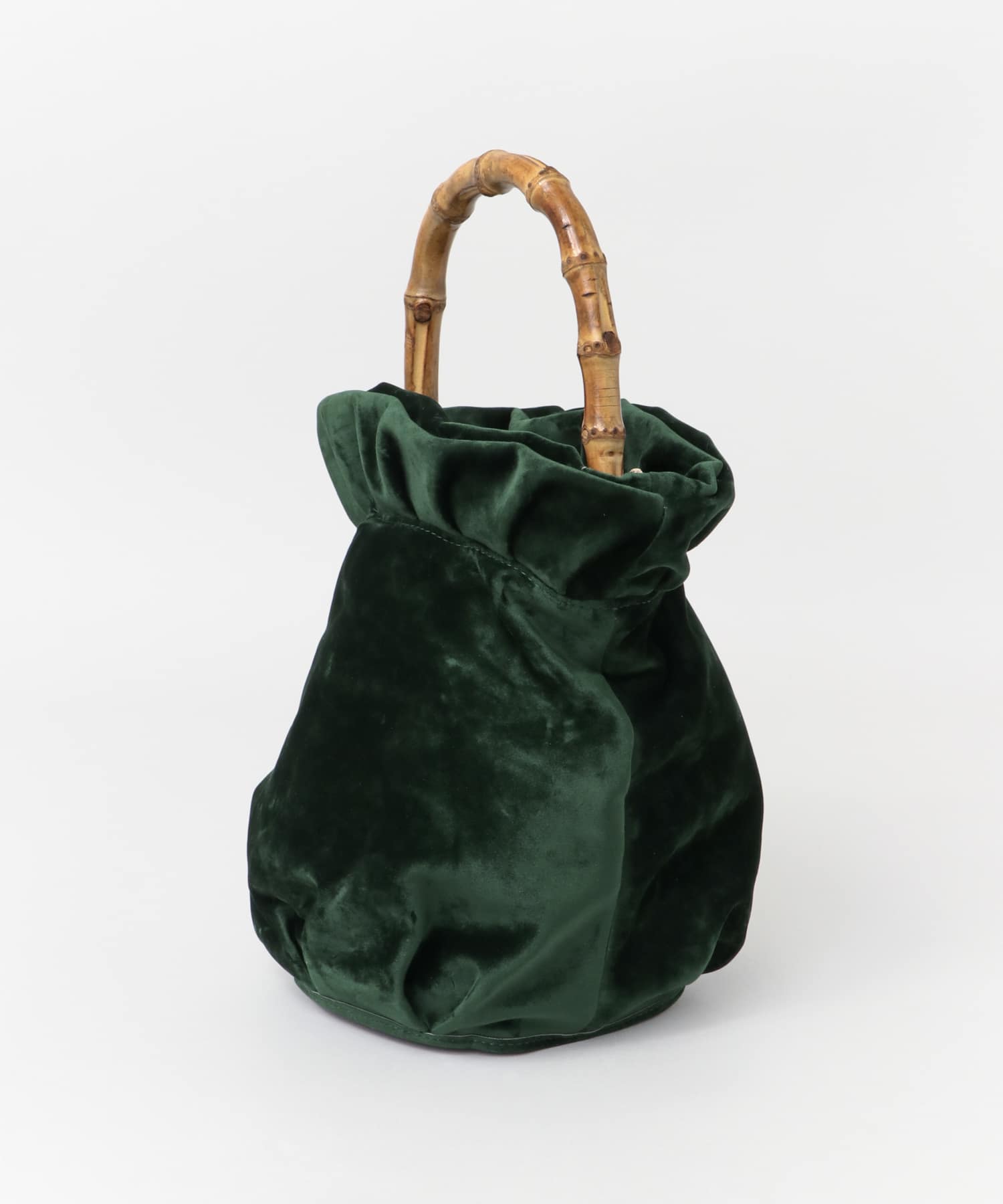Casselini　バンブーバケツバッグ∴ GREEN FREE