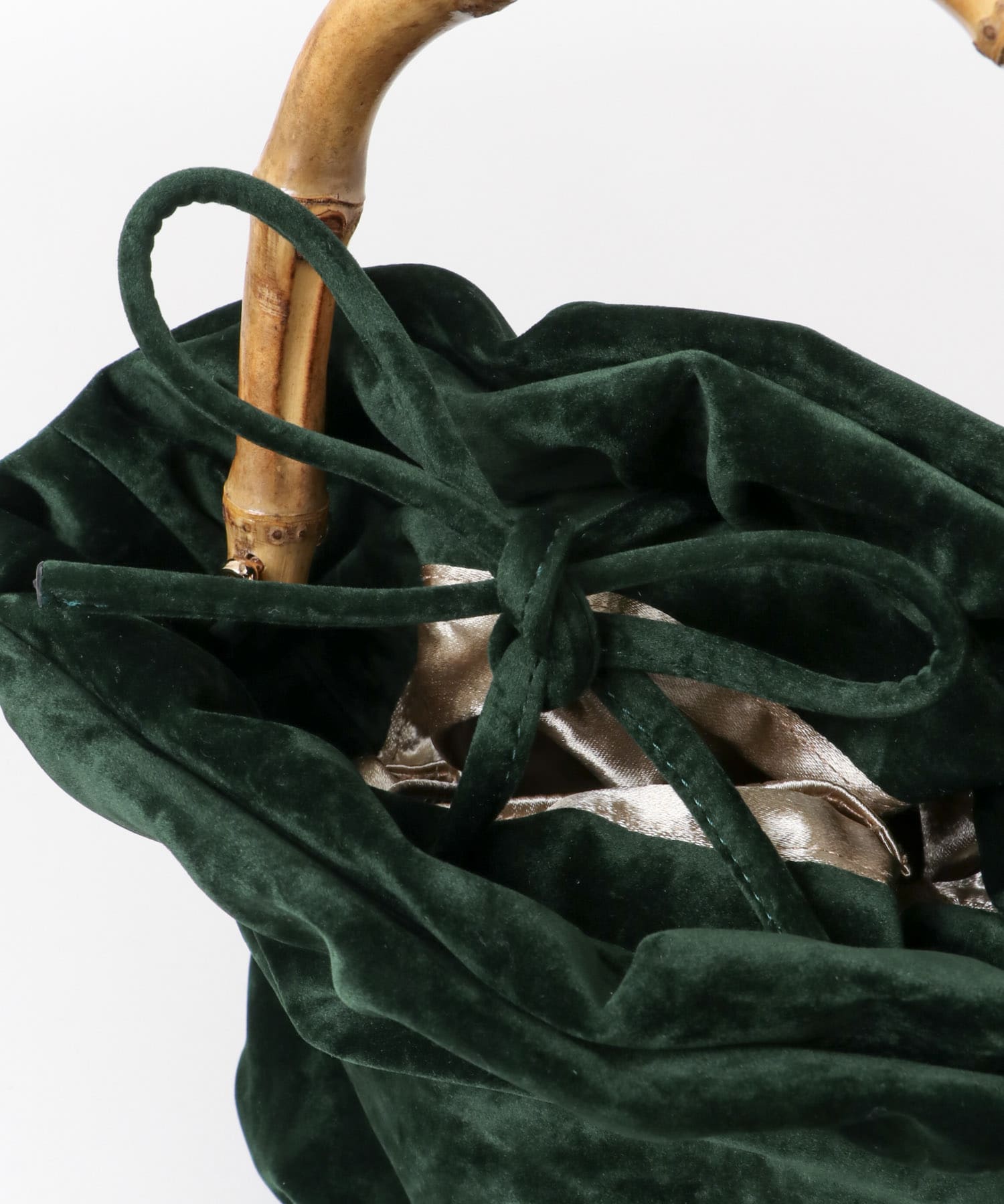 Casselini　バンブーバケツバッグ∴ GREEN FREE