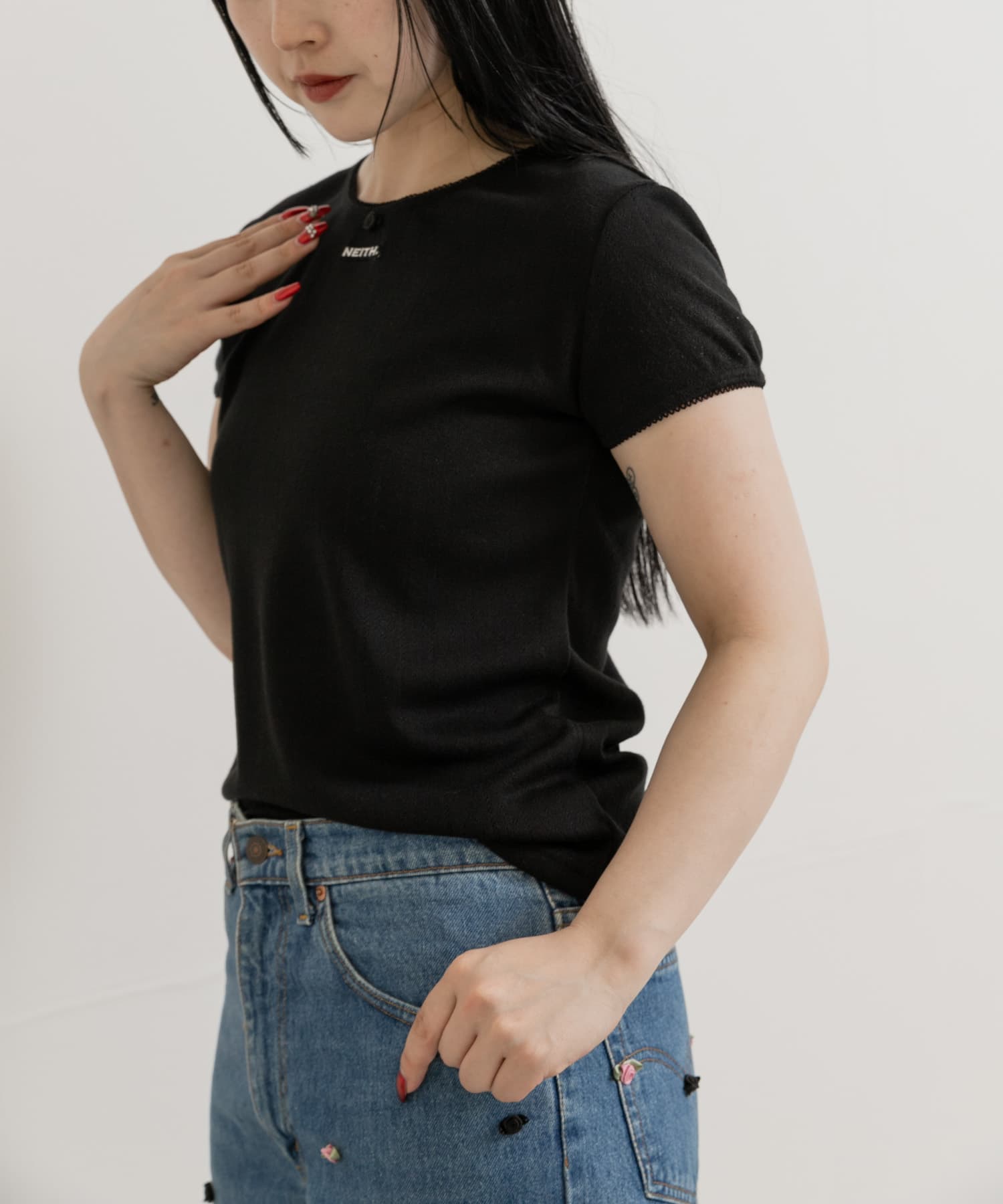neith.tokyo　Eyeletknit T-shirts
