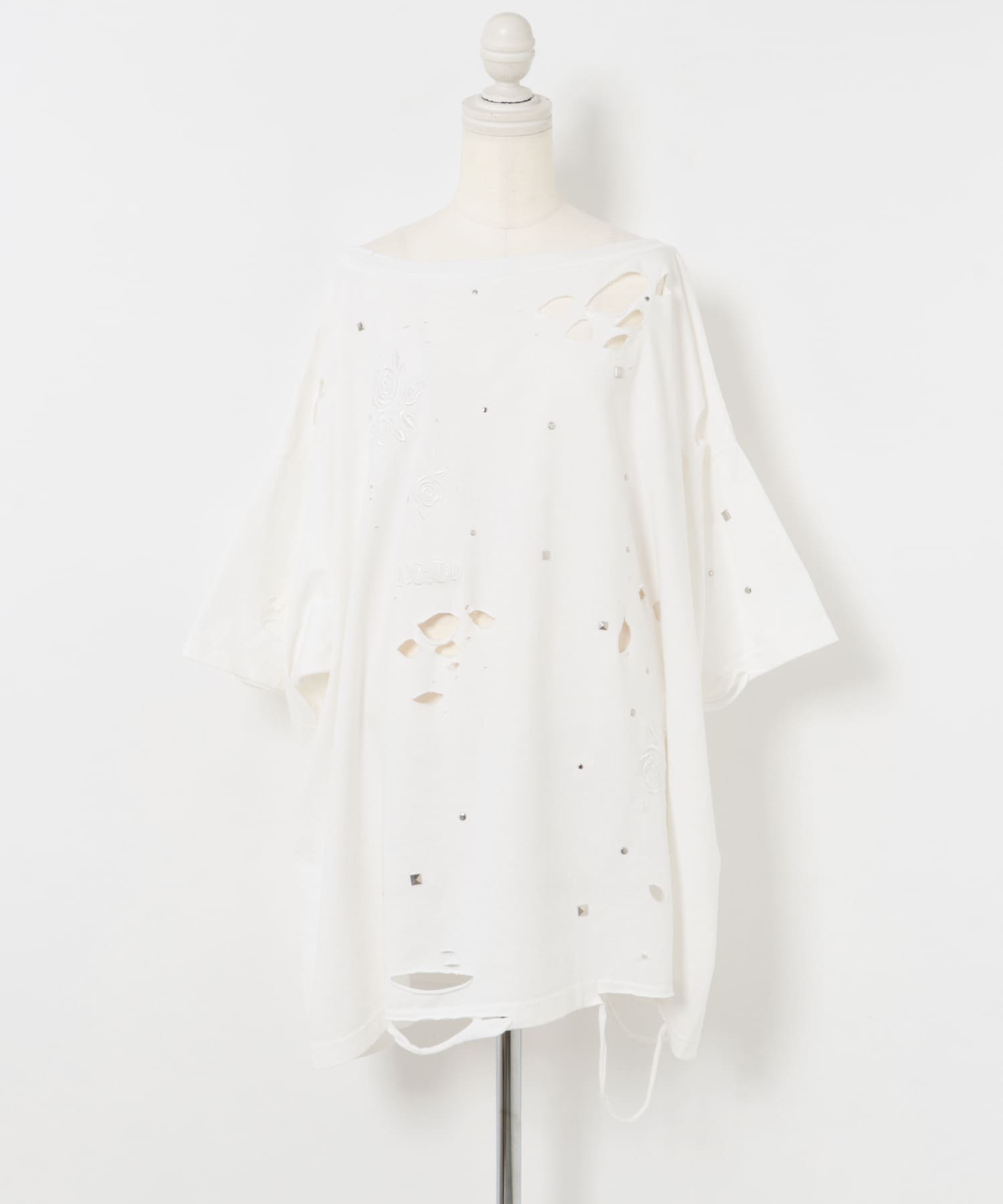 neith.tokyo　Rose Studs T-sirts WHITE FREE