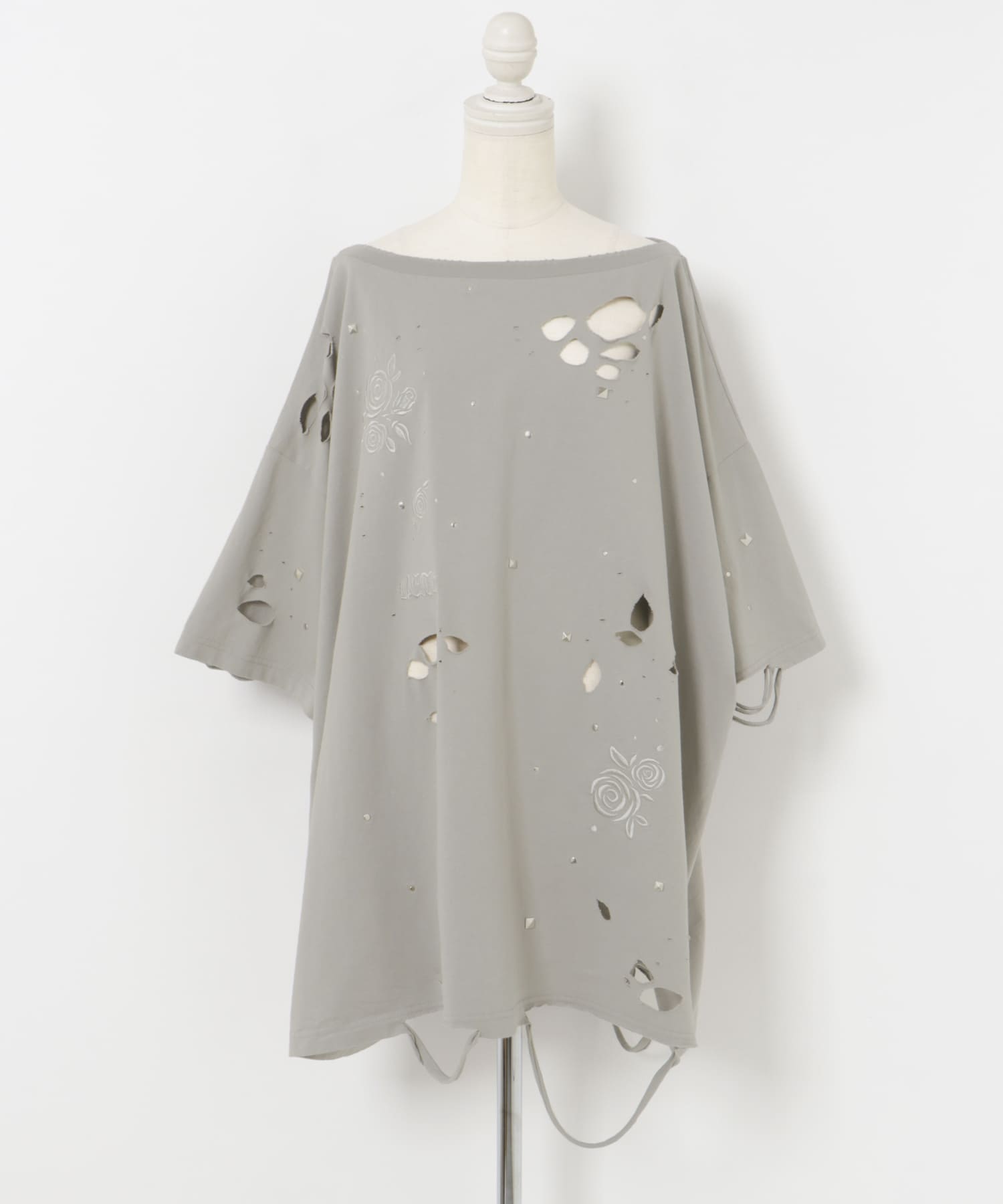 neith.tokyo　Rose Studs T-sirts GRAY FREE