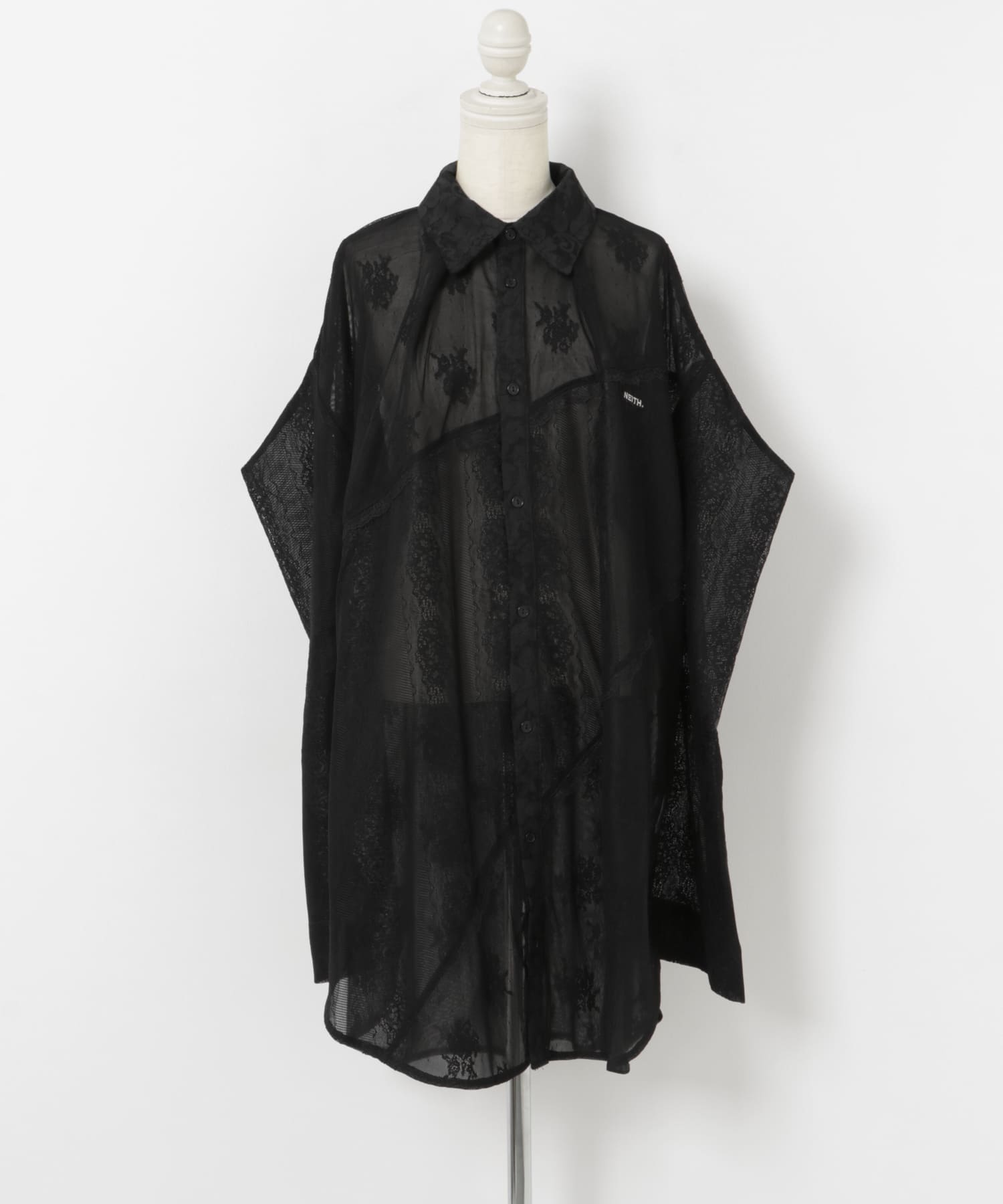 neith.tokyo Too Big Ribbon Lace Shirt(FREE WHITE): トップス｜URBAN