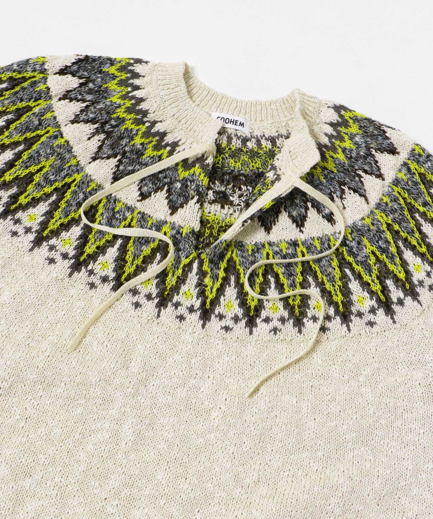 米富繊維　SUMMER NORDIC KNIT PULLOVER 40IVORY FREE