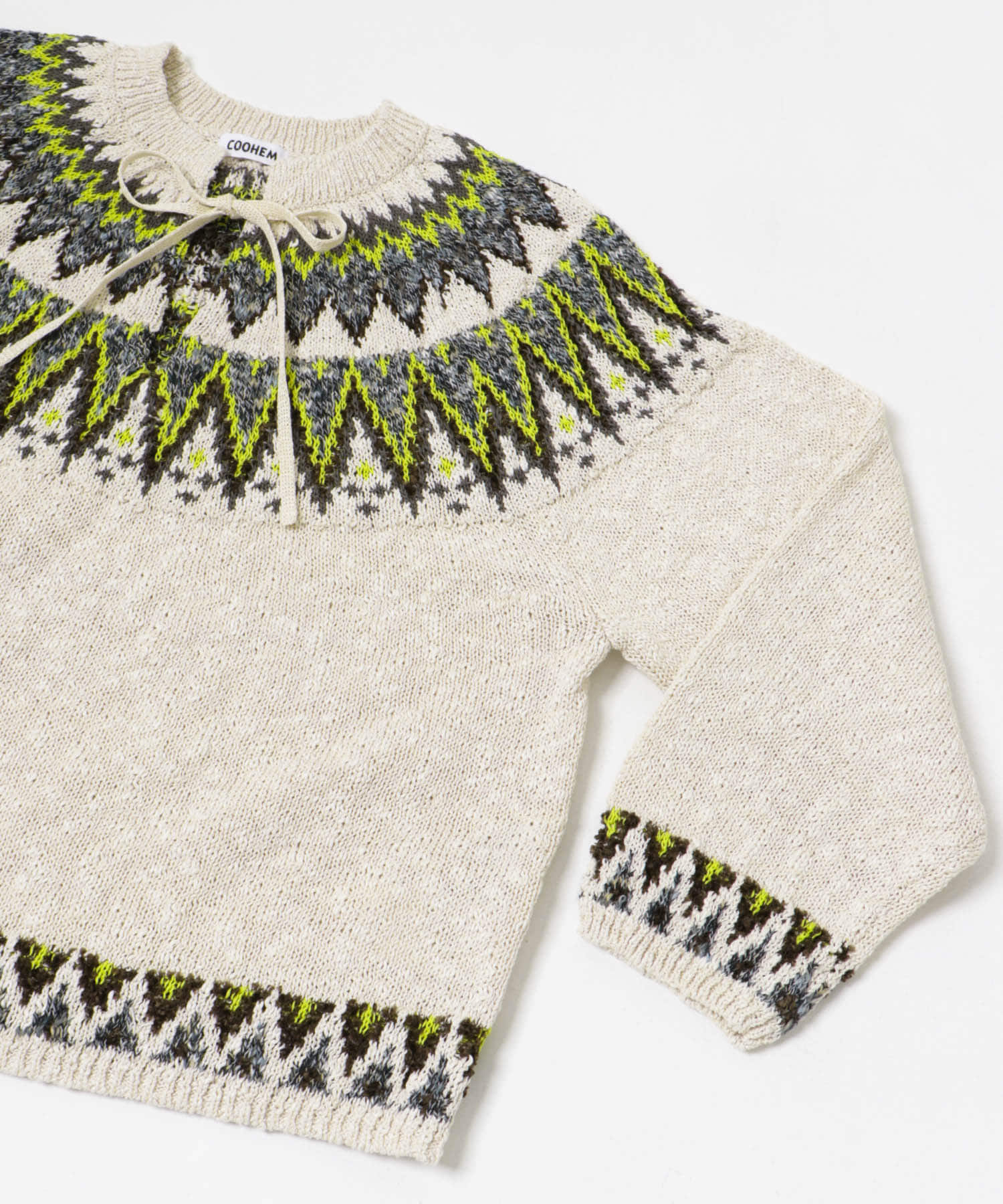 米富繊維　SUMMER NORDIC KNIT PULLOVER 40IVORY FREE