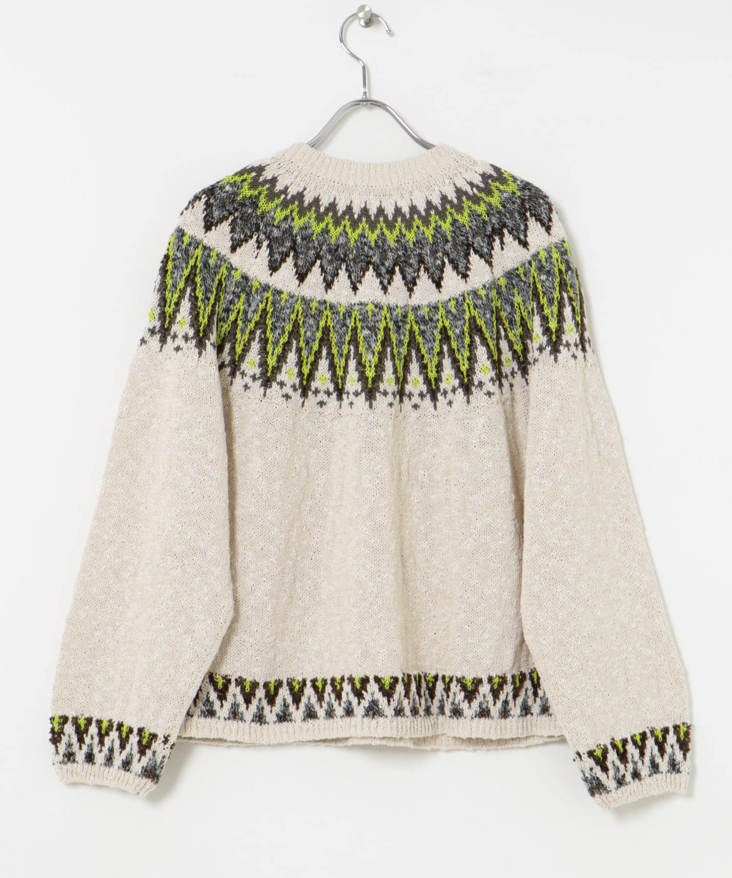 米富繊維　SUMMER NORDIC KNIT PULLOVER 40IVORY FREE