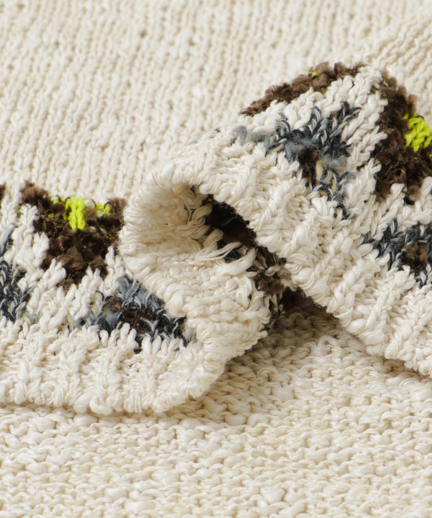 米富繊維　SUMMER NORDIC KNIT PULLOVER 40IVORY FREE