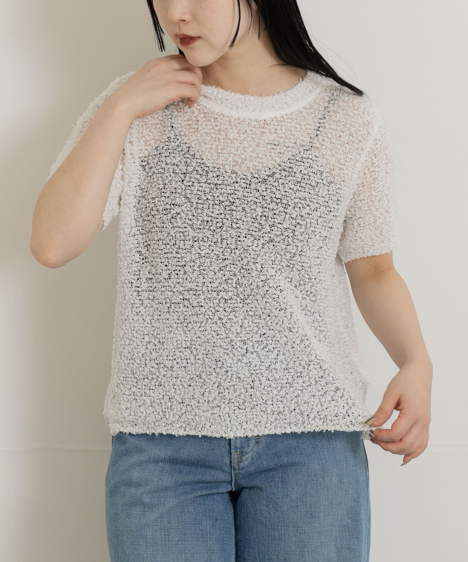 米富繊維 SHEER MOLE KNIT PULLOVER(FREE 10WHITE): トップス｜URBAN