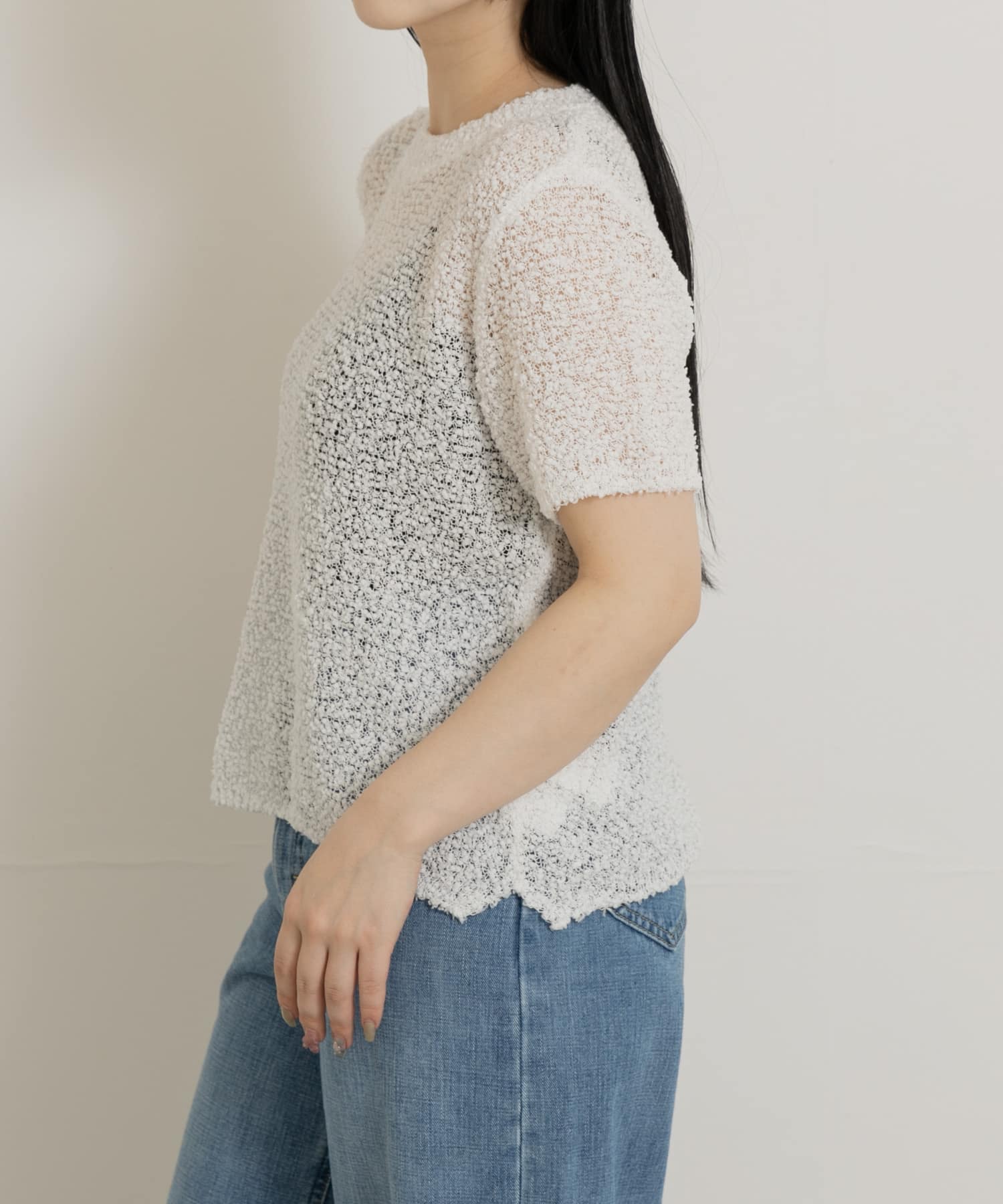 米富繊維 SHEER MOLE KNIT PULLOVER(FREE 10WHITE): トップス｜URBAN