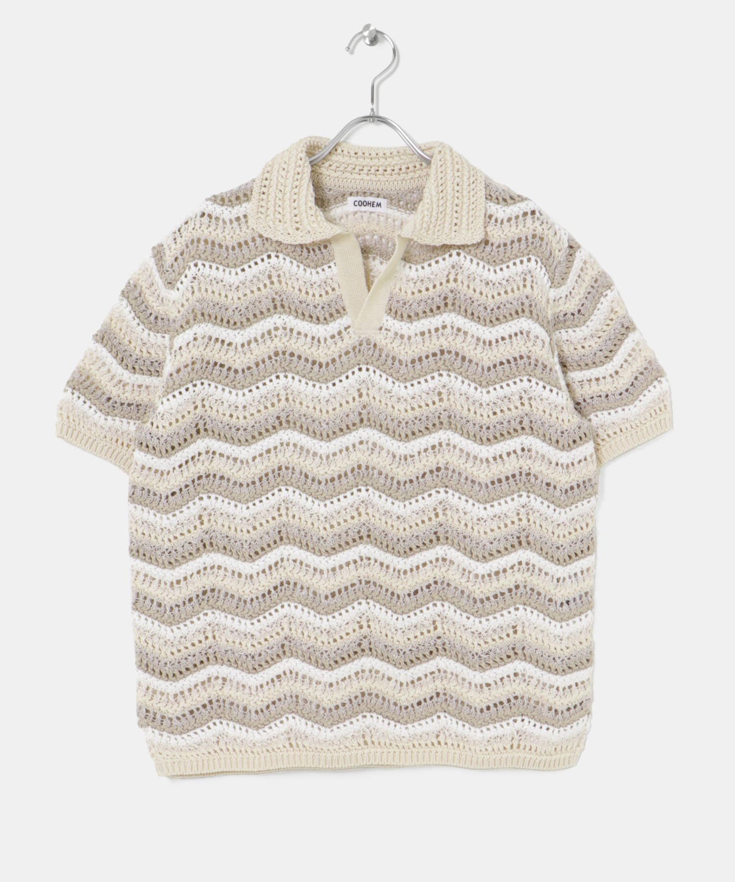 米富繊維　ZIGZAG SUKASHI KNIT PULLOVER
