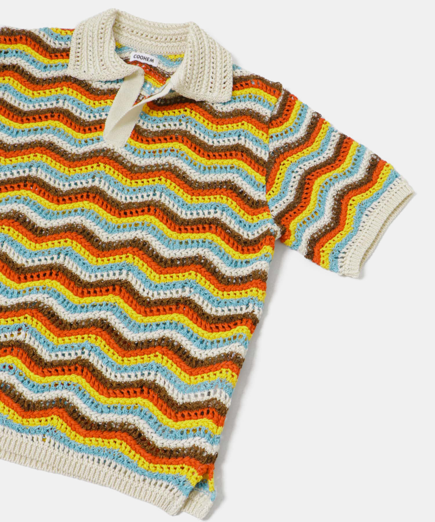 米富繊維　ZIGZAG SUKASHI KNIT PULLOVER 02RED FREE
