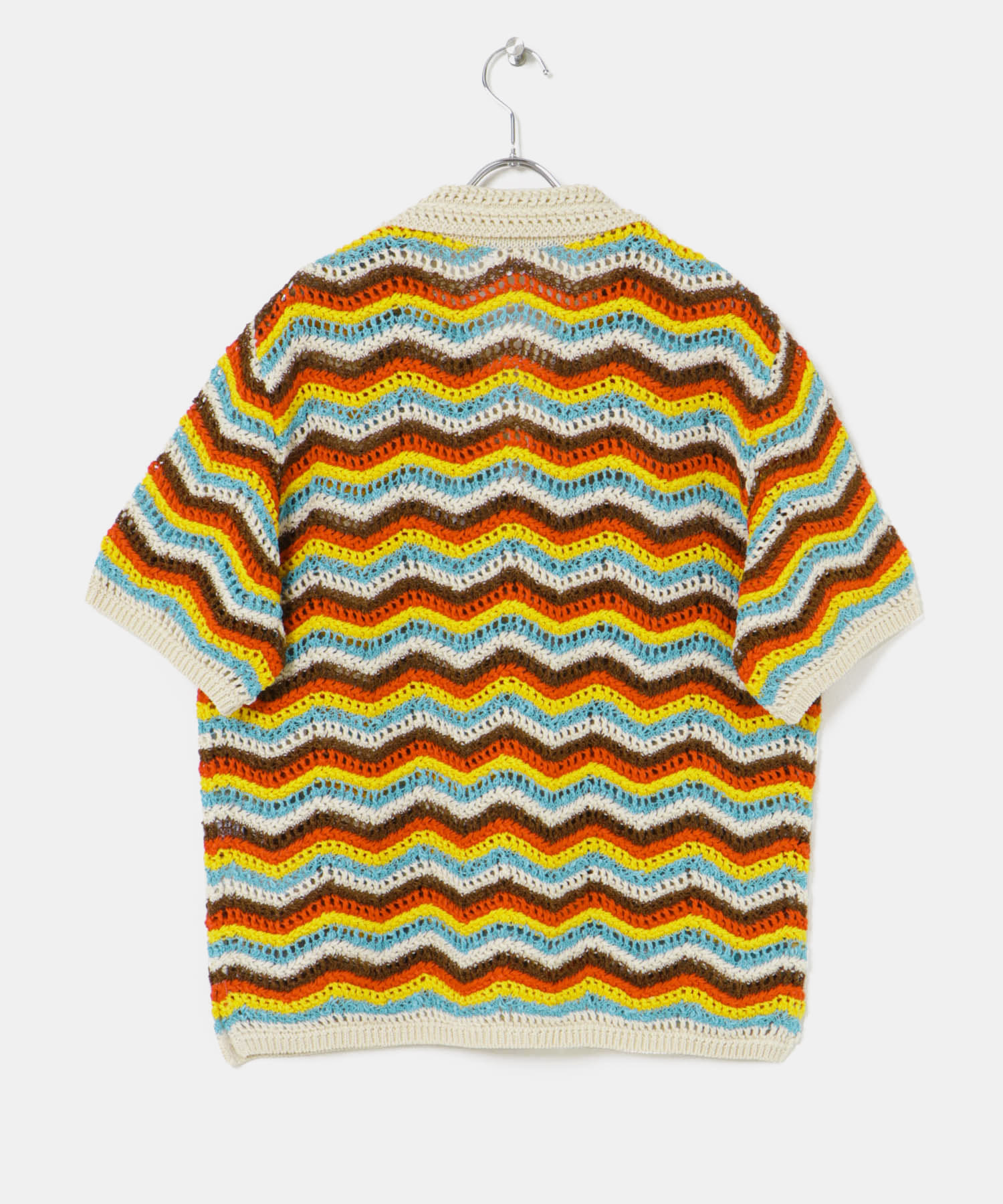 米富繊維　ZIGZAG SUKASHI KNIT PULLOVER 02RED FREE