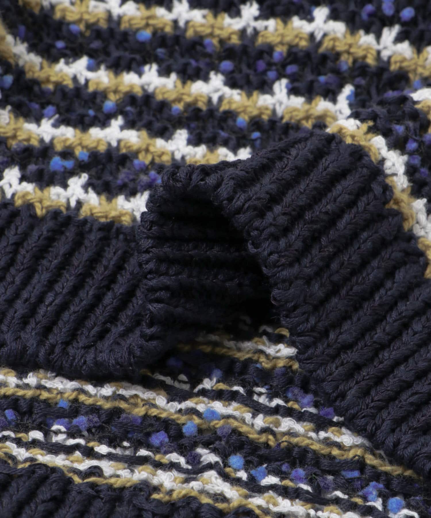 米富繊維　SUKASHI BORDER KNIT VEST 63NAVY FREE
