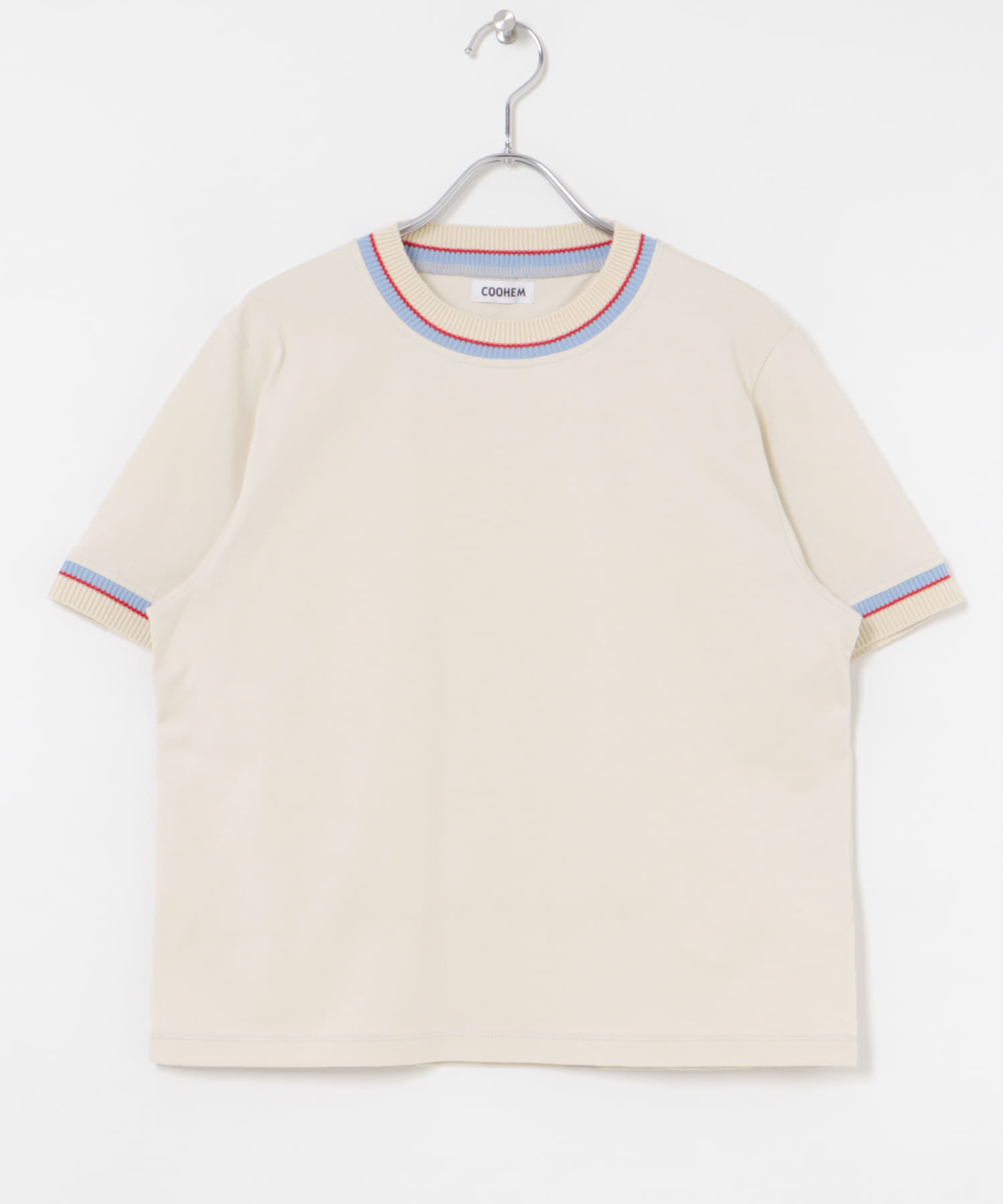米富繊維　KNIT DETAIL RINGER T-SHIRT