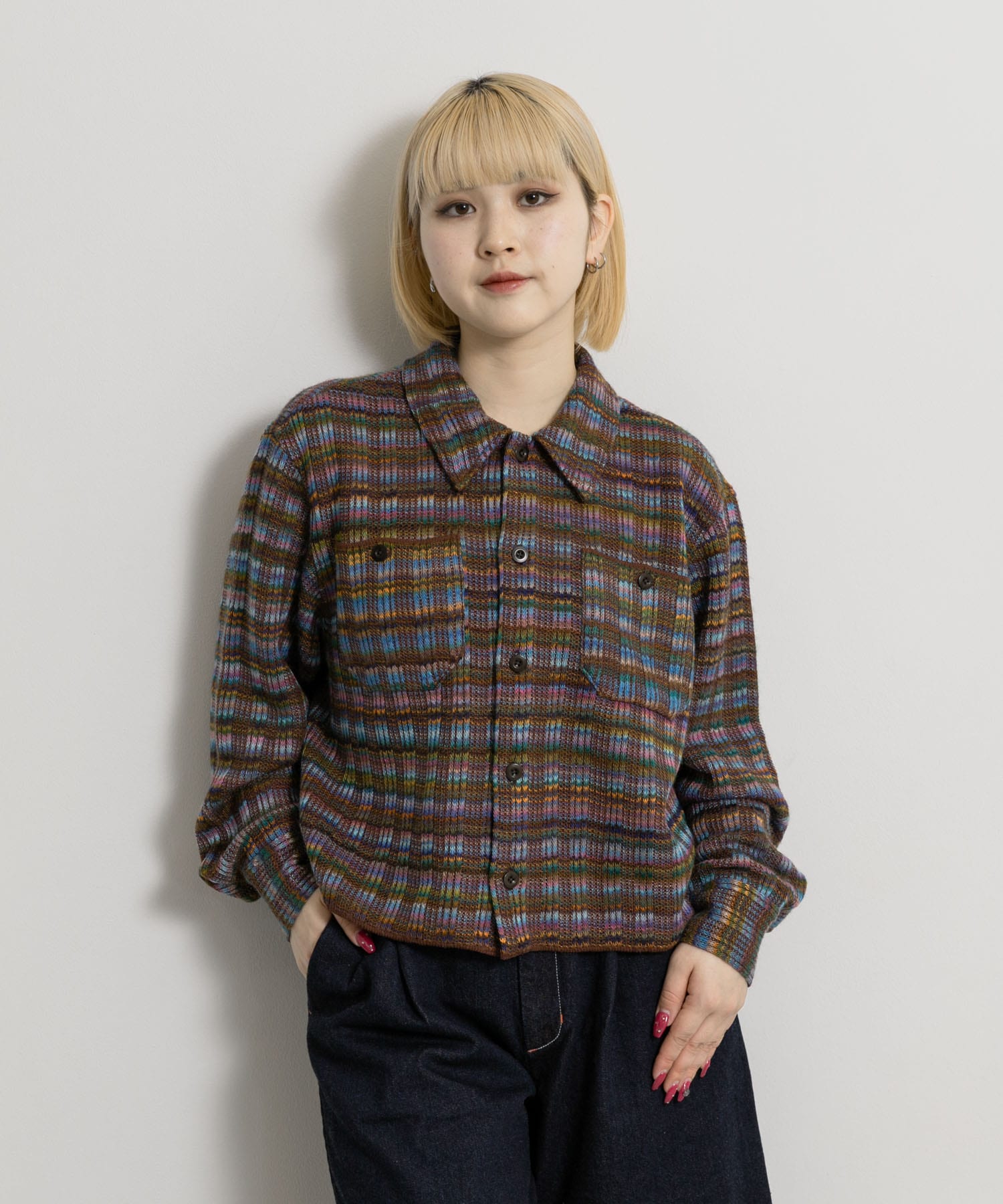 米富繊維　MULTI KASURI CHECK S/T