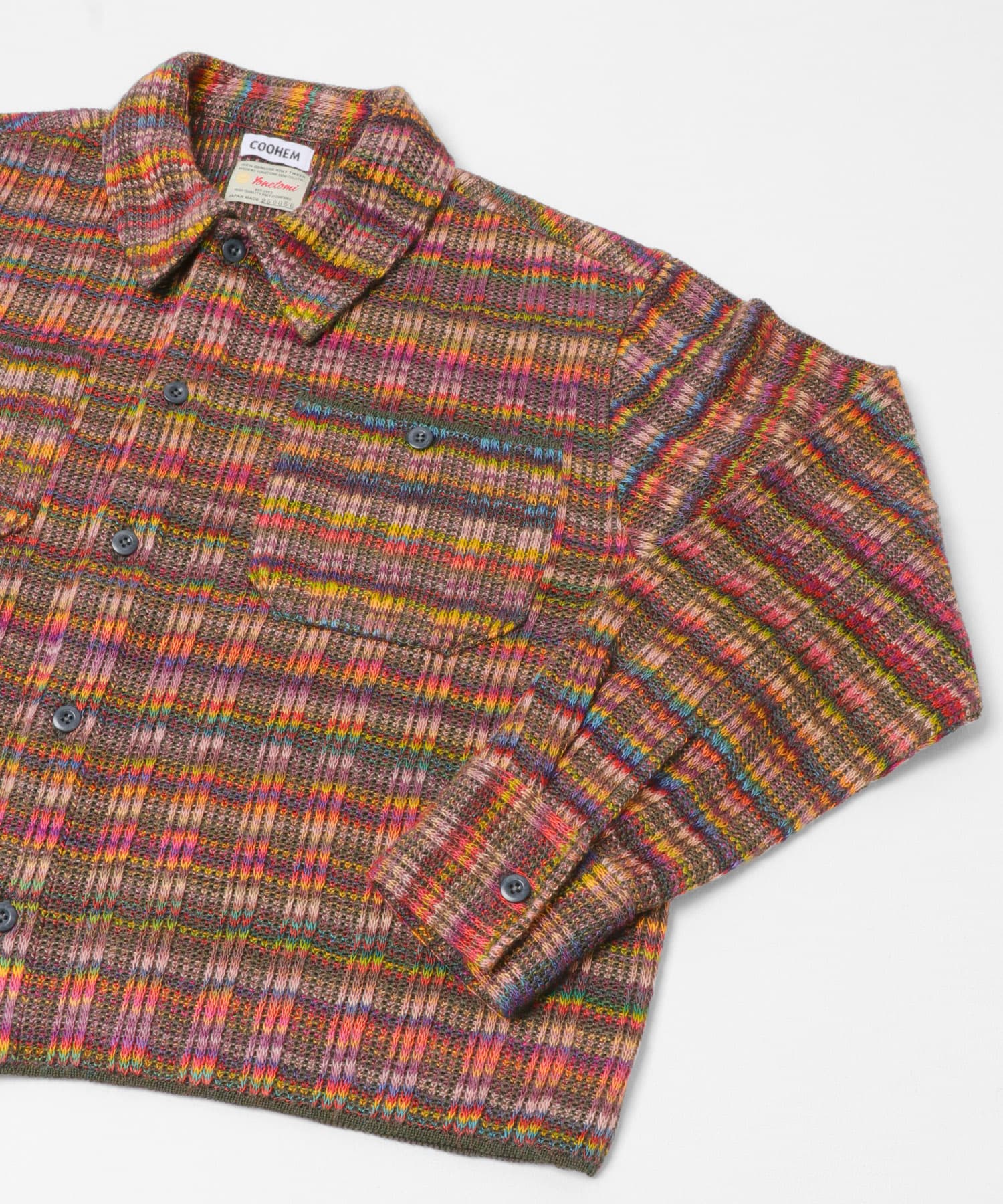 米富繊維　MULTI KASURI CHECK S/T KHAKI FREE