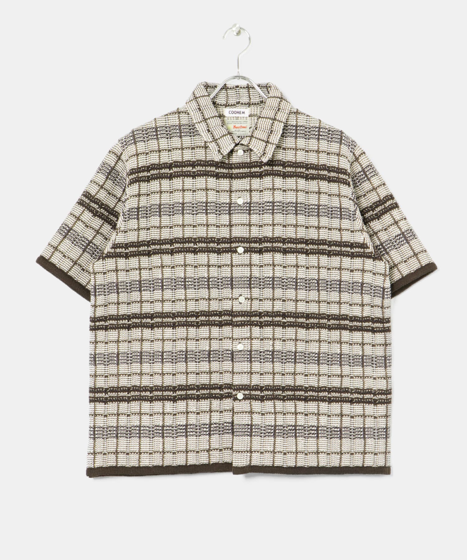 米富繊維　SUKASHI CHECK TWEED S/T 44BROWN M