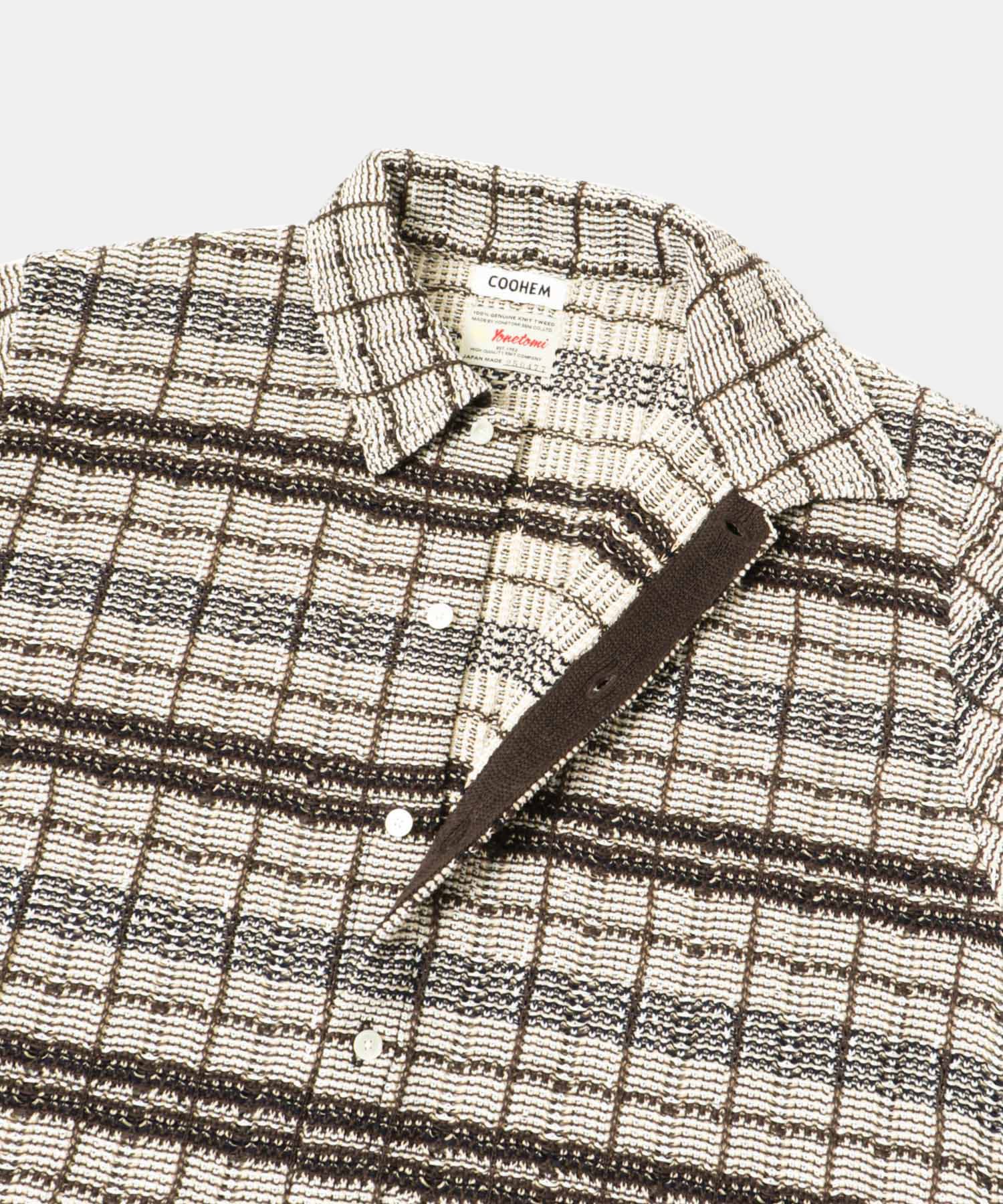 米富繊維　SUKASHI CHECK TWEED S/T 44BROWN M