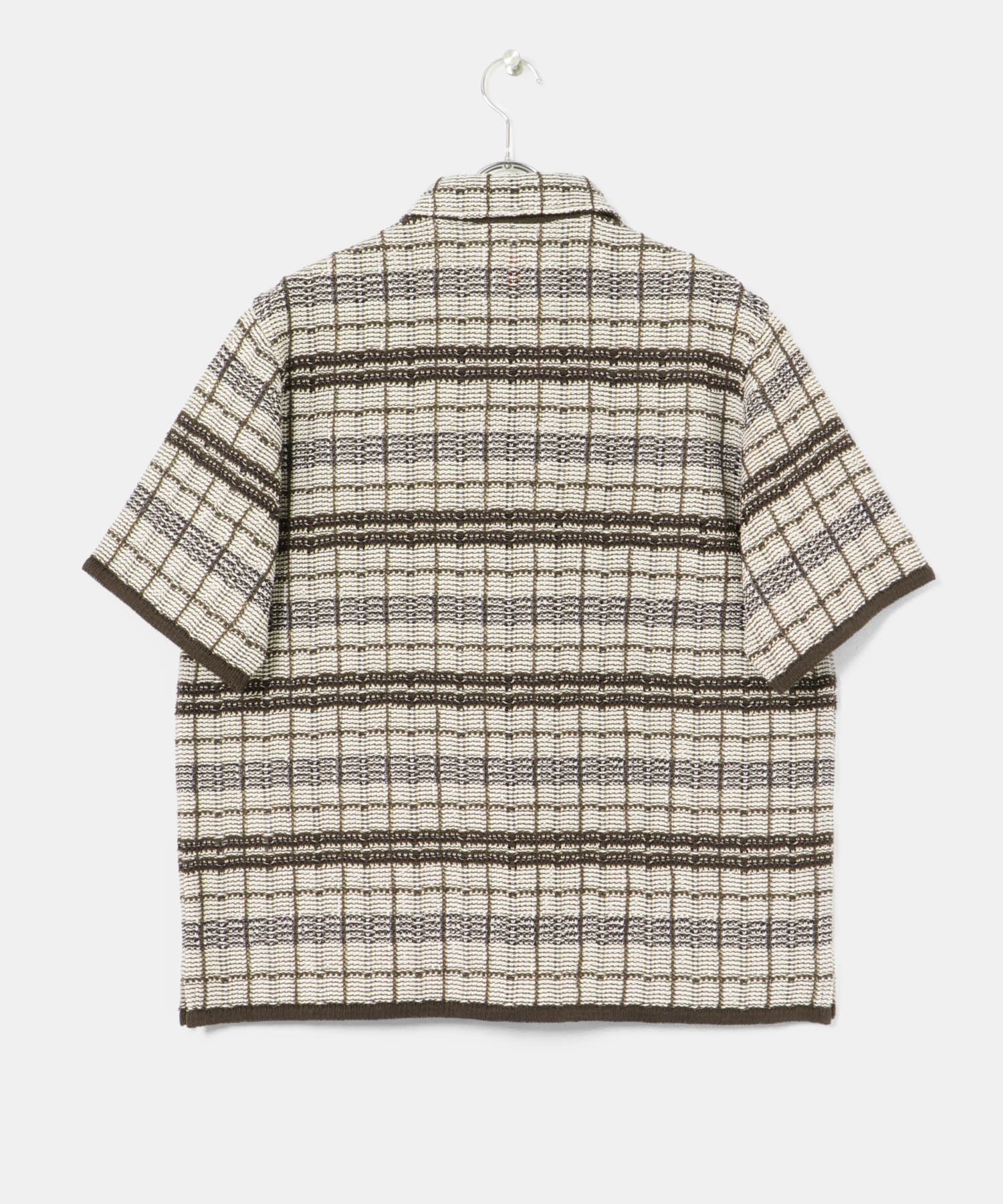 米富繊維　SUKASHI CHECK TWEED S/T 44BROWN M