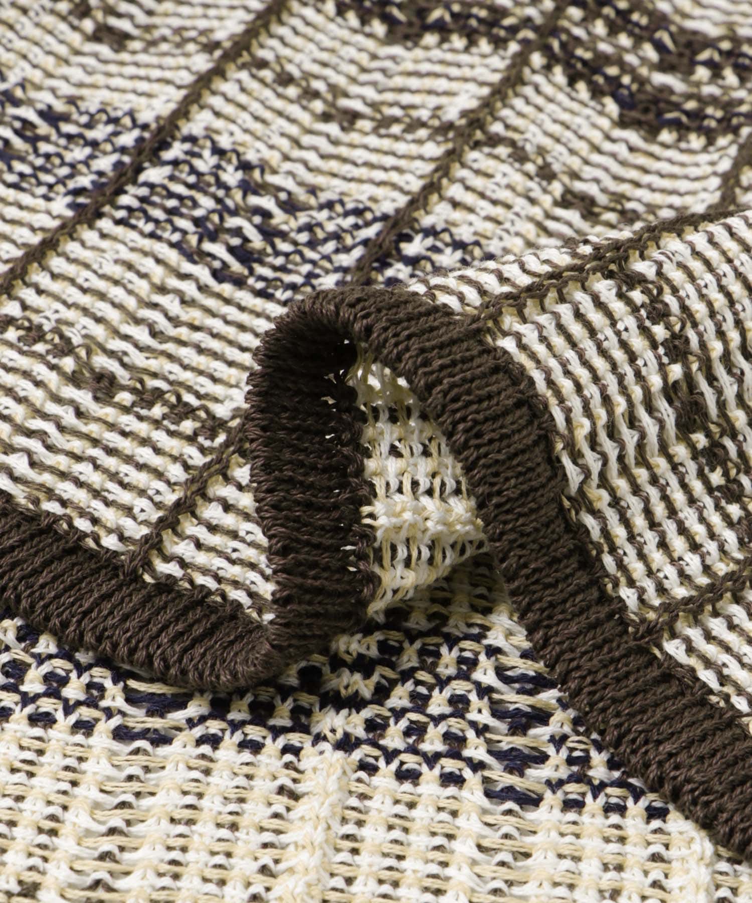 米富繊維　SUKASHI CHECK TWEED S/T 44BROWN M