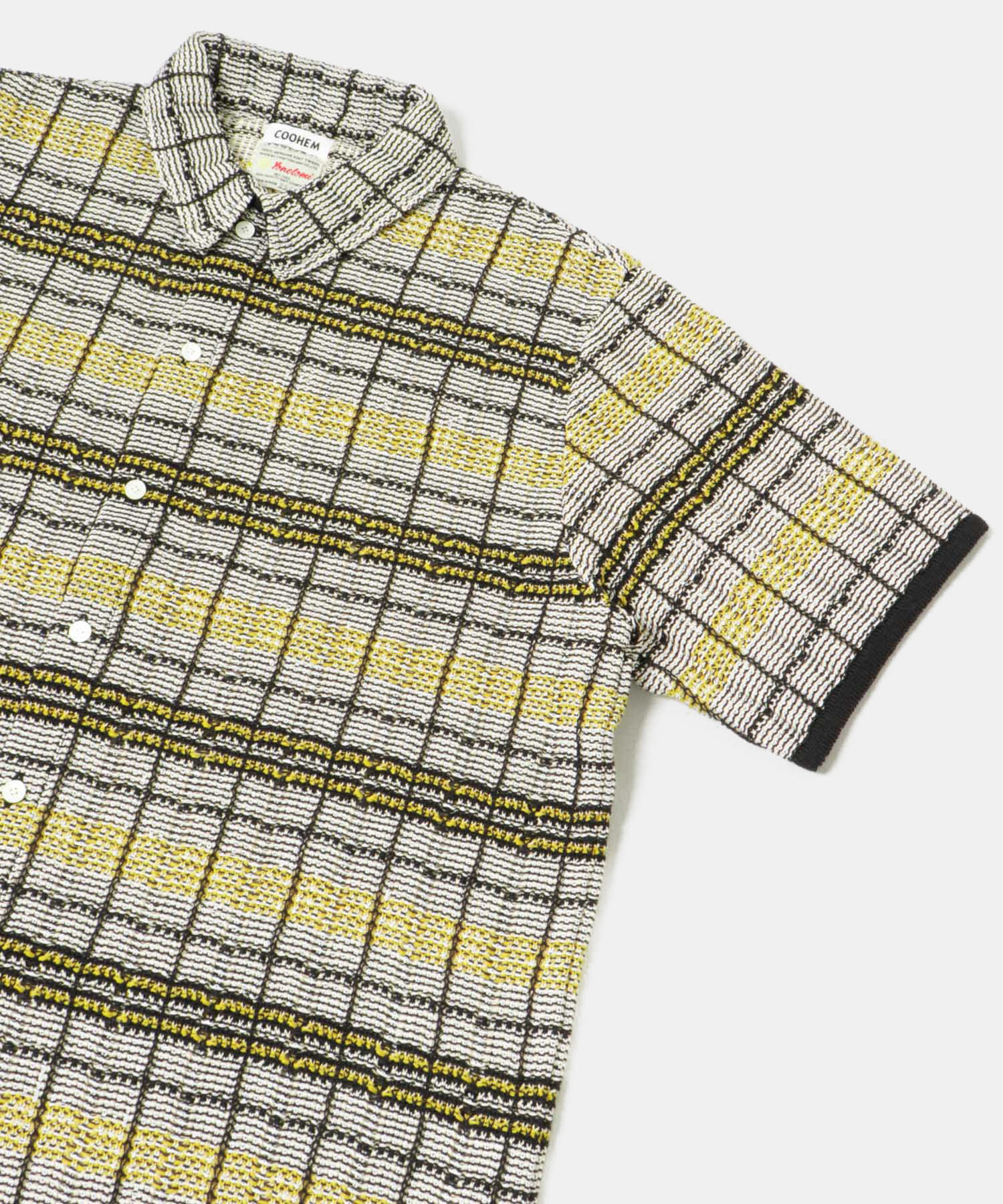 米富繊維　SUKASHI CHECK TWEED S/T 22YELLOW M