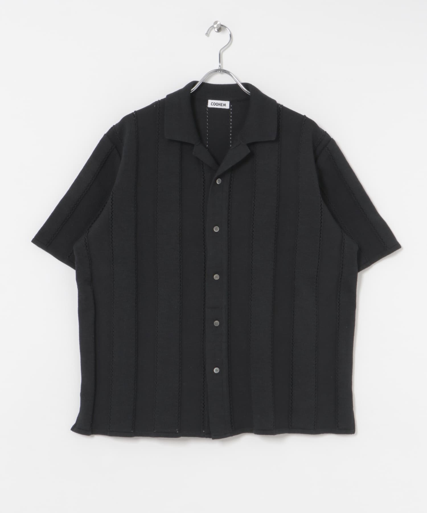 米富繊維　LINKS STRIPE KNIT S/T 14BLACK L