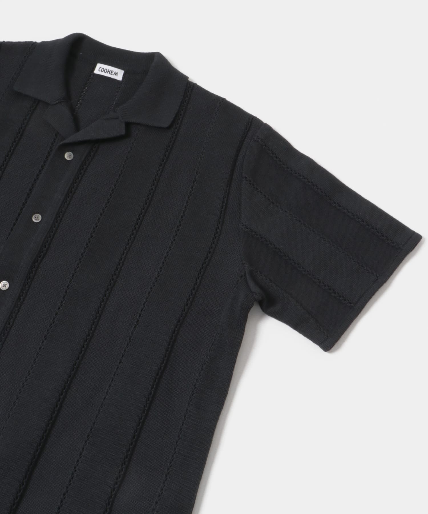 米富繊維　LINKS STRIPE KNIT S/T 14BLACK L