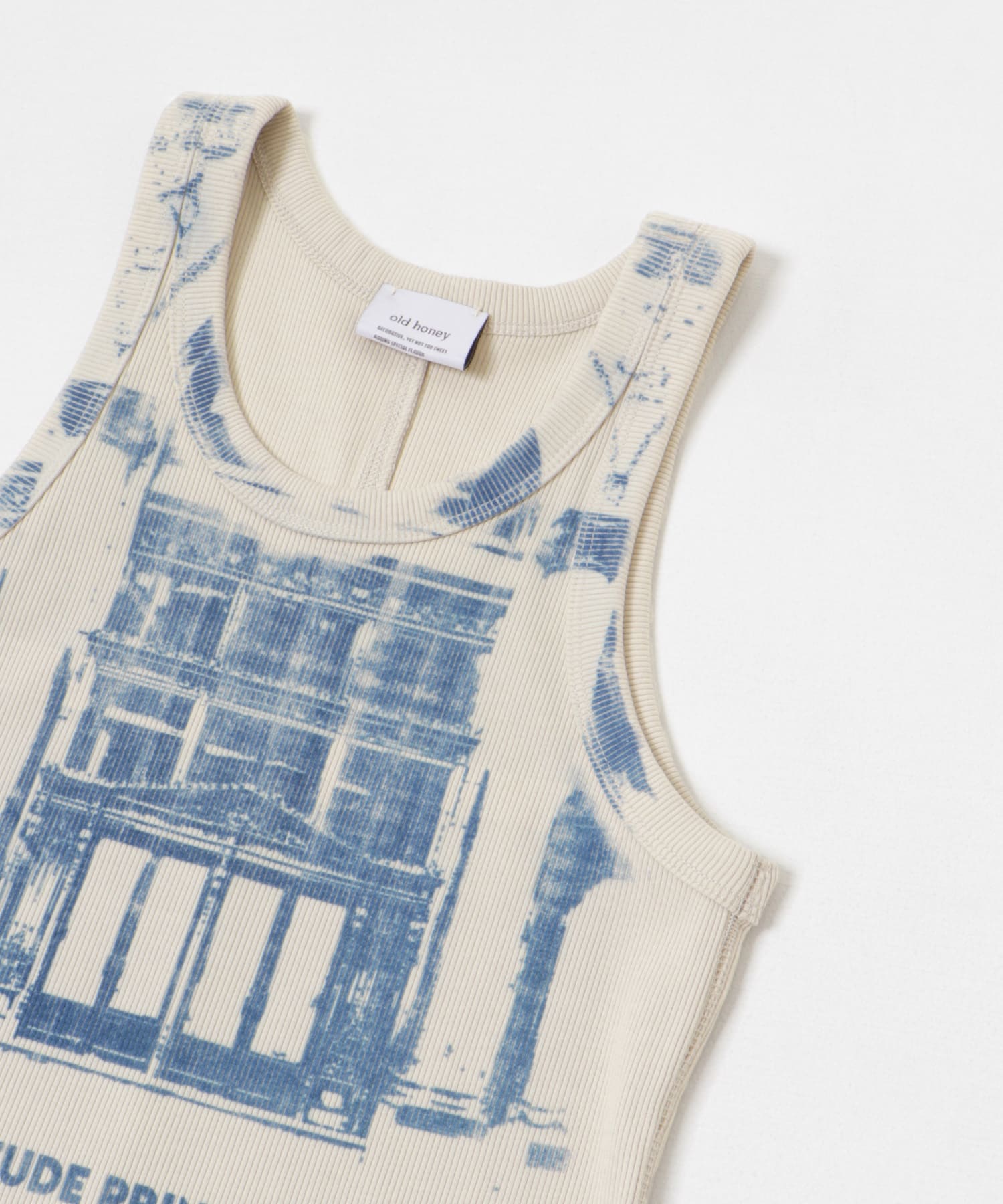 old honey　45℃ rib tanktop edifice beige FREE