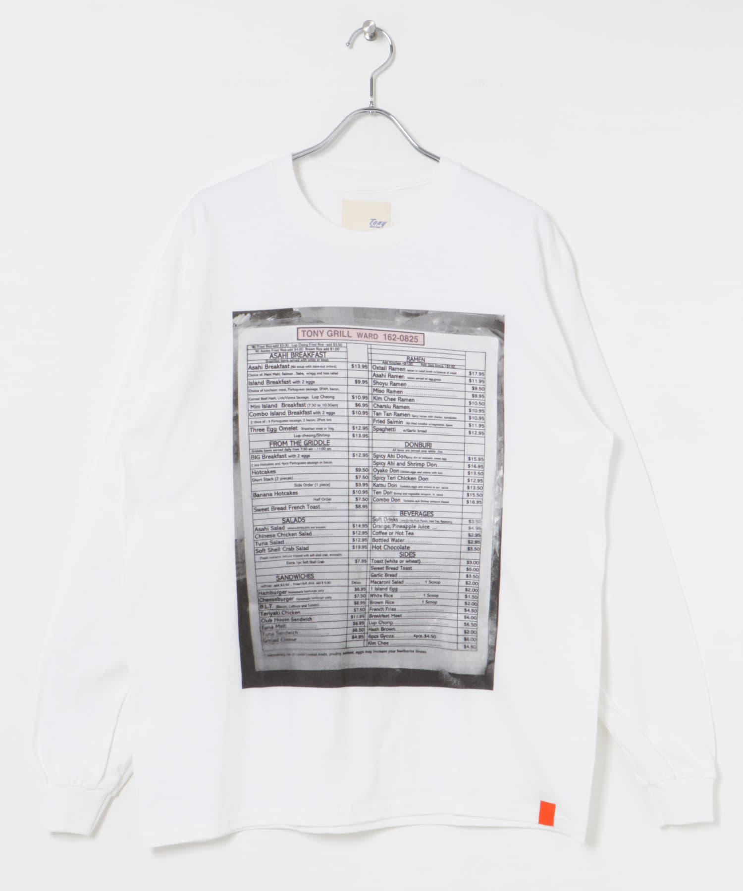 TONY　TONY GRILL LONG-SLEEVE T-SHIRTS WHT L